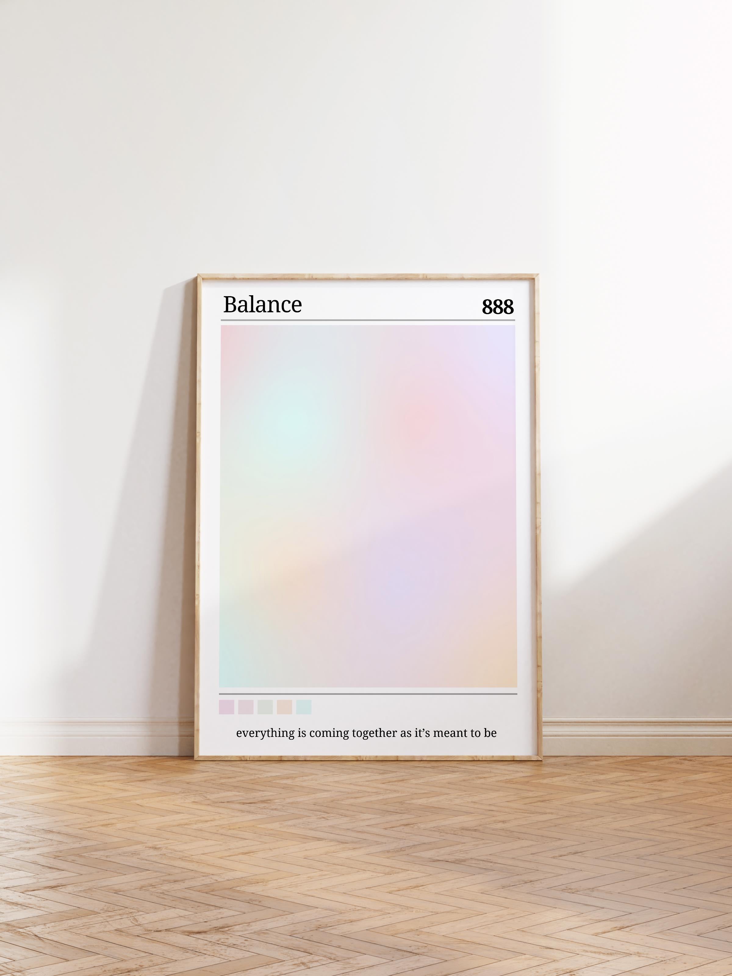 Çerçevesiz Poster, Aura Serisi NO:82 - Balance, Melek Numaraları, Renkli Poster