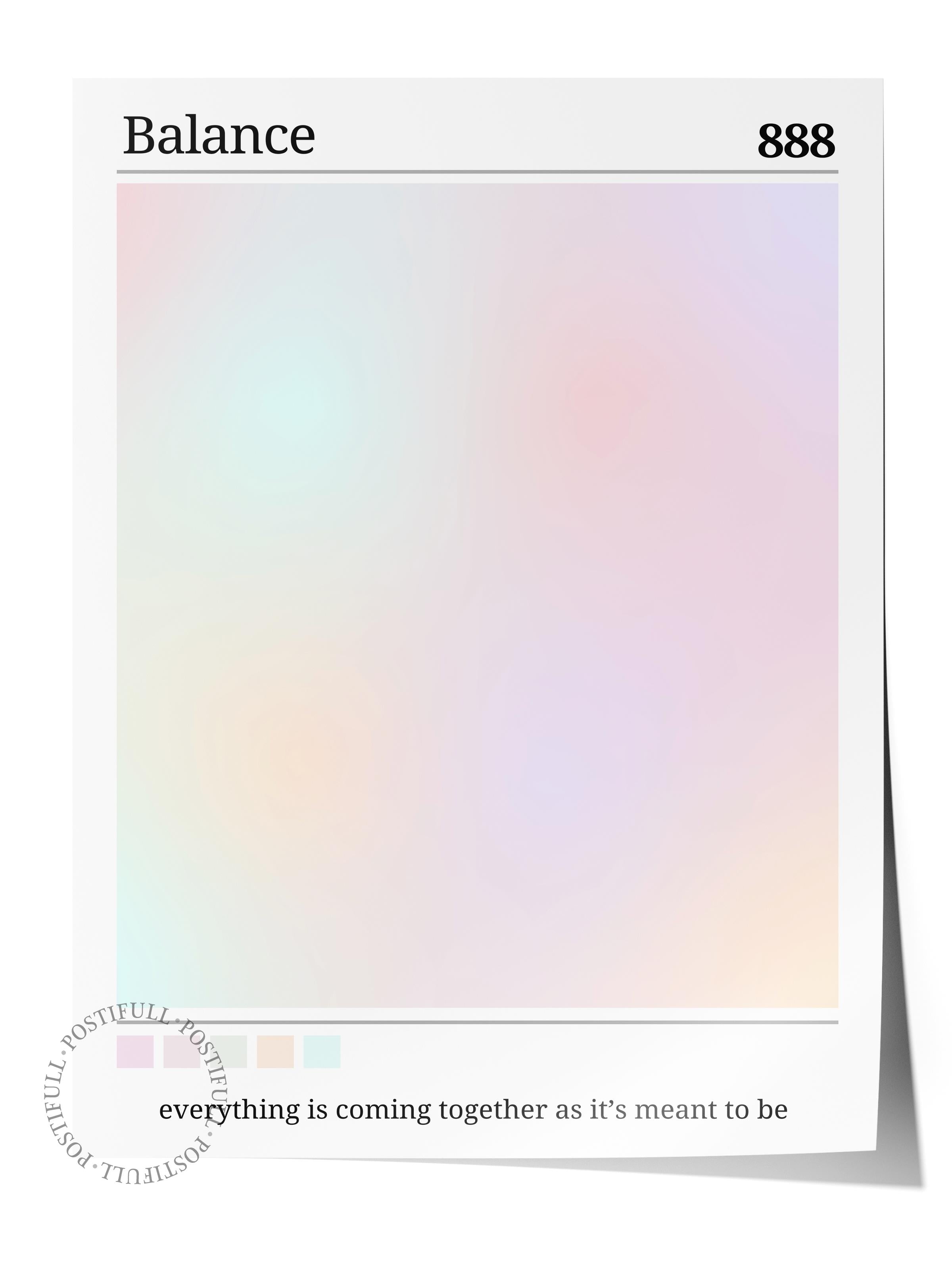 Çerçevesiz Poster, Aura Serisi NO:82 - Balance, Melek Numaraları, Renkli Poster