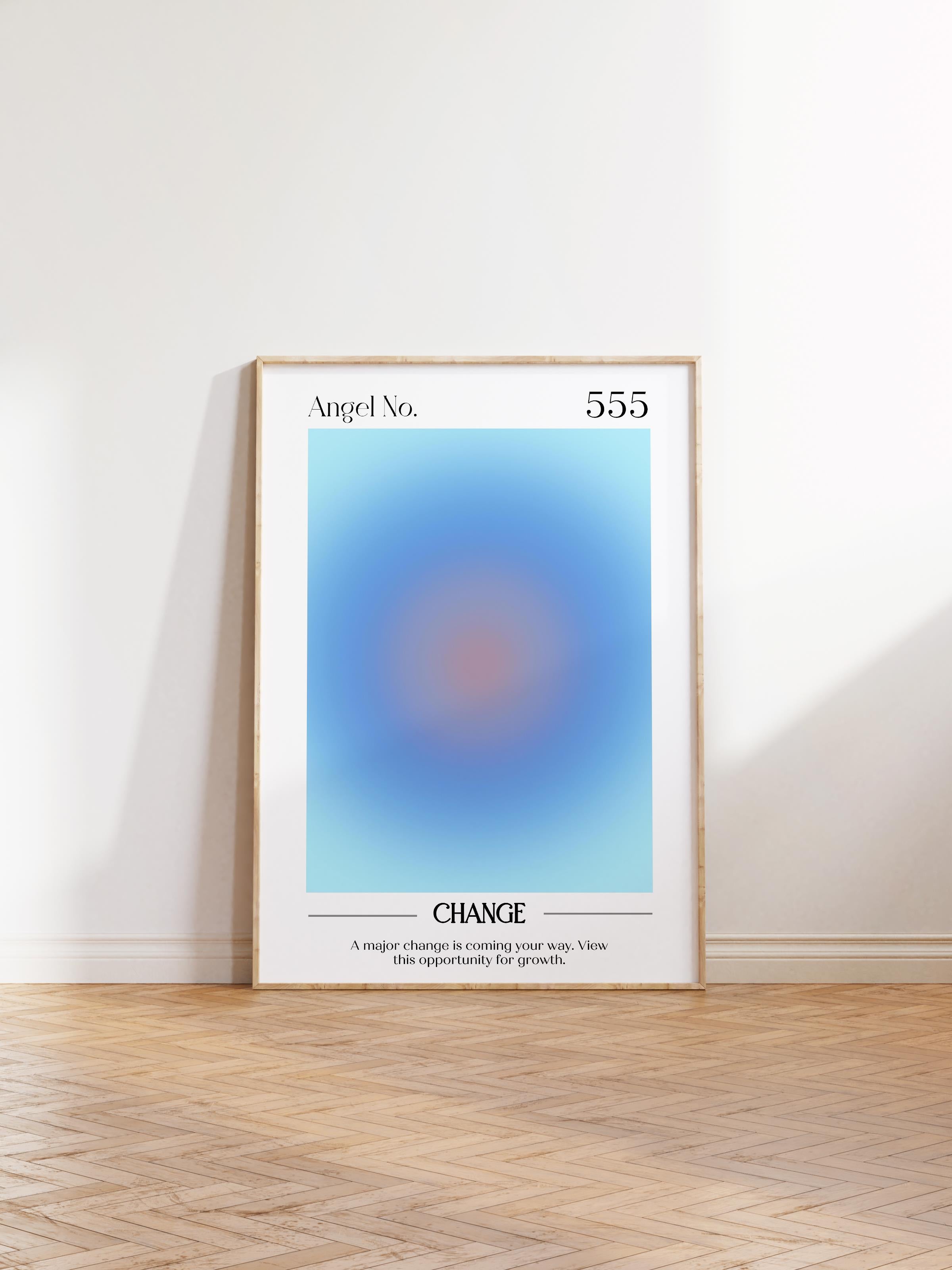 Çerçevesiz Poster, Aura Serisi NO:85 - 555 - Change, Melek Numaraları, Renkli Poster