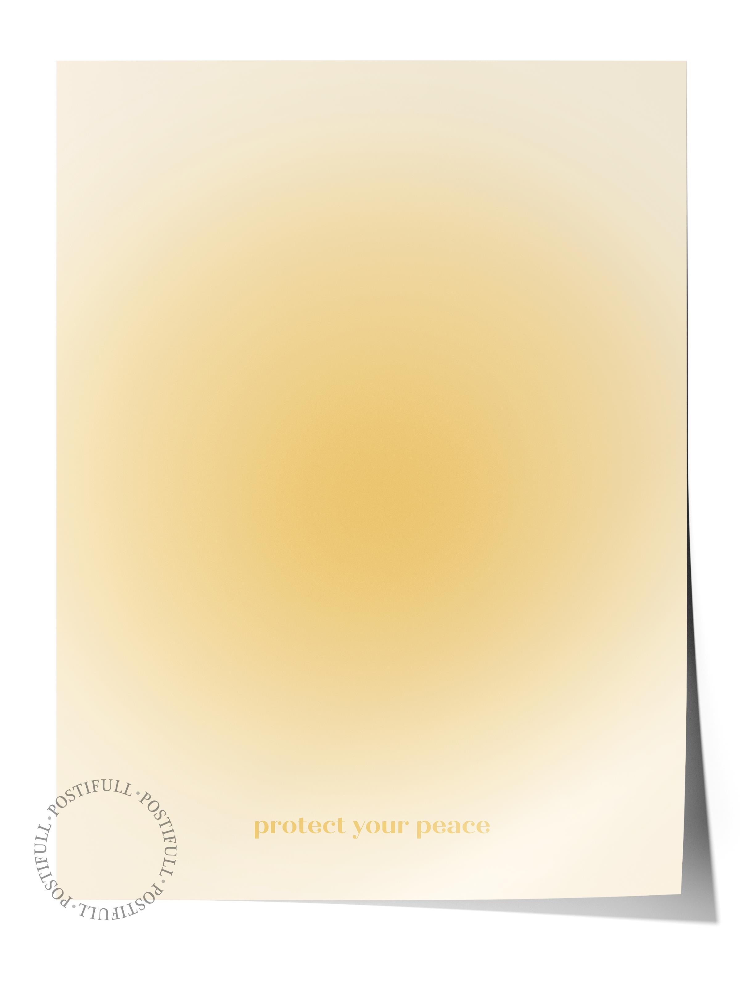 Çerçevesiz Poster, Aura Serisi NO:93 - Sarı Aura, Melek Numaraları, Renkli Poster