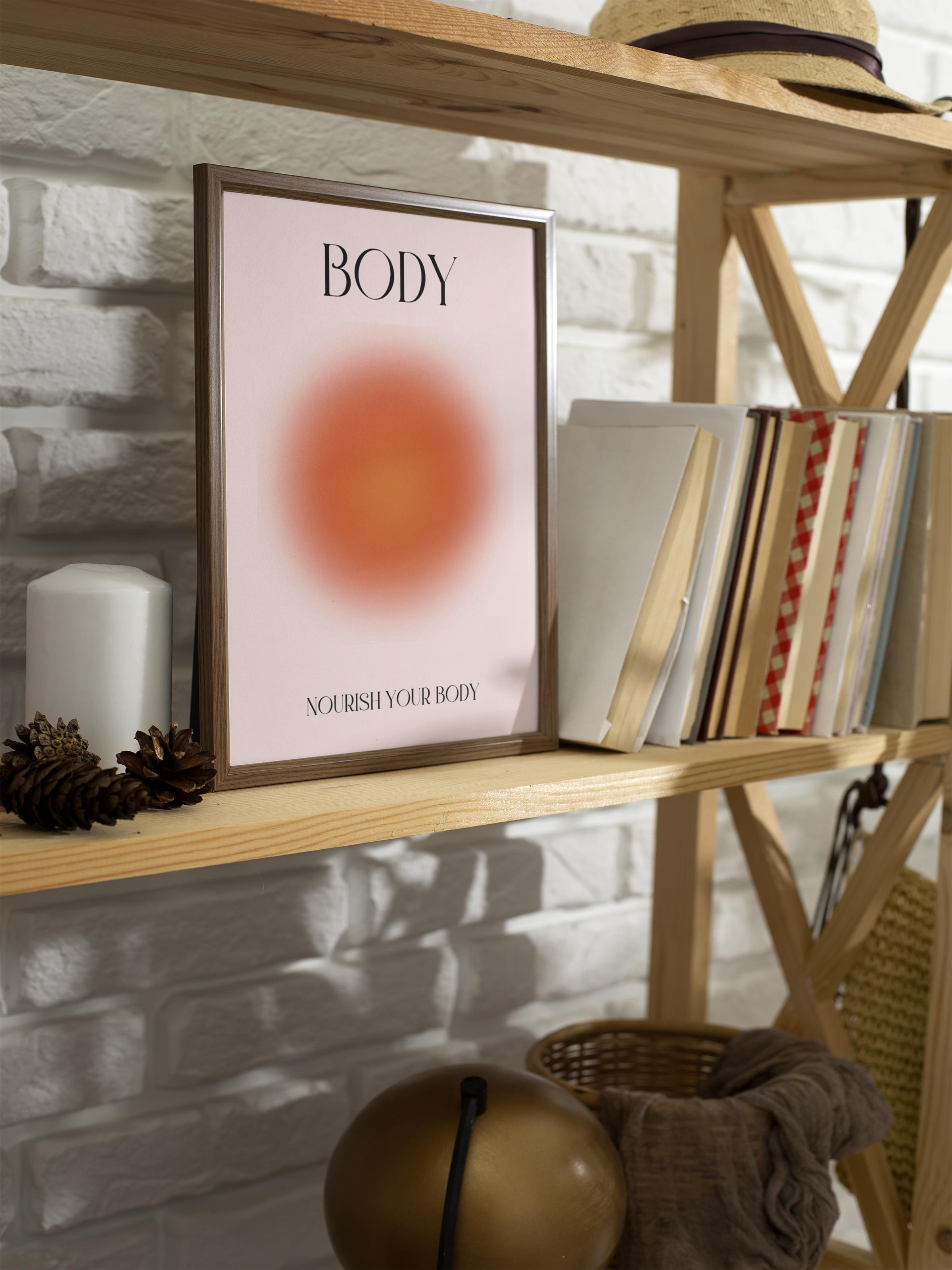 Çerçevesiz Poster, Aura Serisi NO:94 - Body Turuncu, Melek Numaraları, Renkli Poster