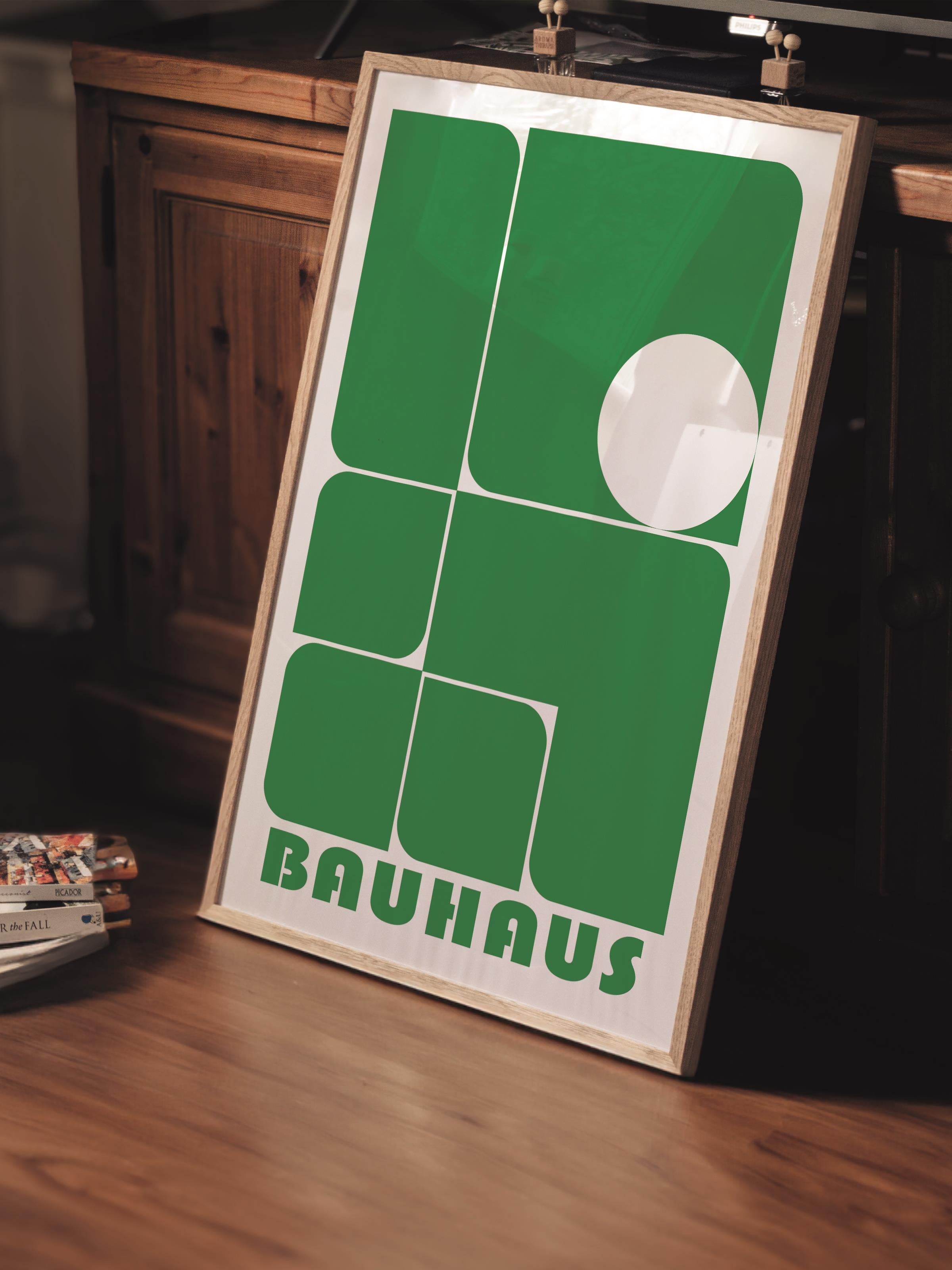 Çerçevesiz Poster, Bauhaus Serisi, Açık Yeşil Duvar Posteri, Duvar Dekoru, HD Baskı, Kalın Arşivsel Sanat Kağıdı