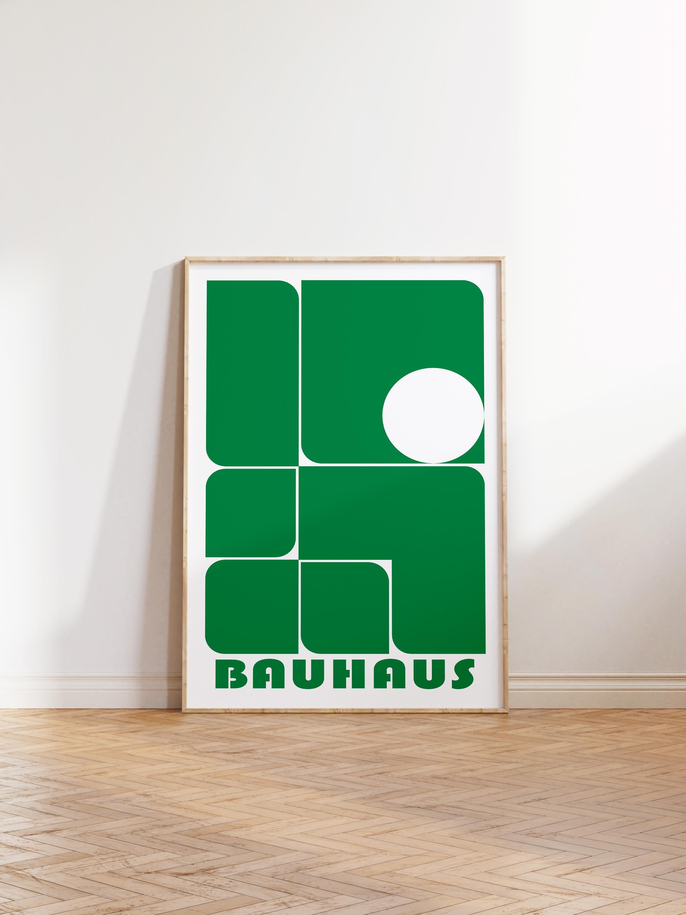 Çerçevesiz Poster, Bauhaus Serisi, Açık Yeşil Duvar Posteri, Duvar Dekoru, HD Baskı, Kalın Arşivsel Sanat Kağıdı