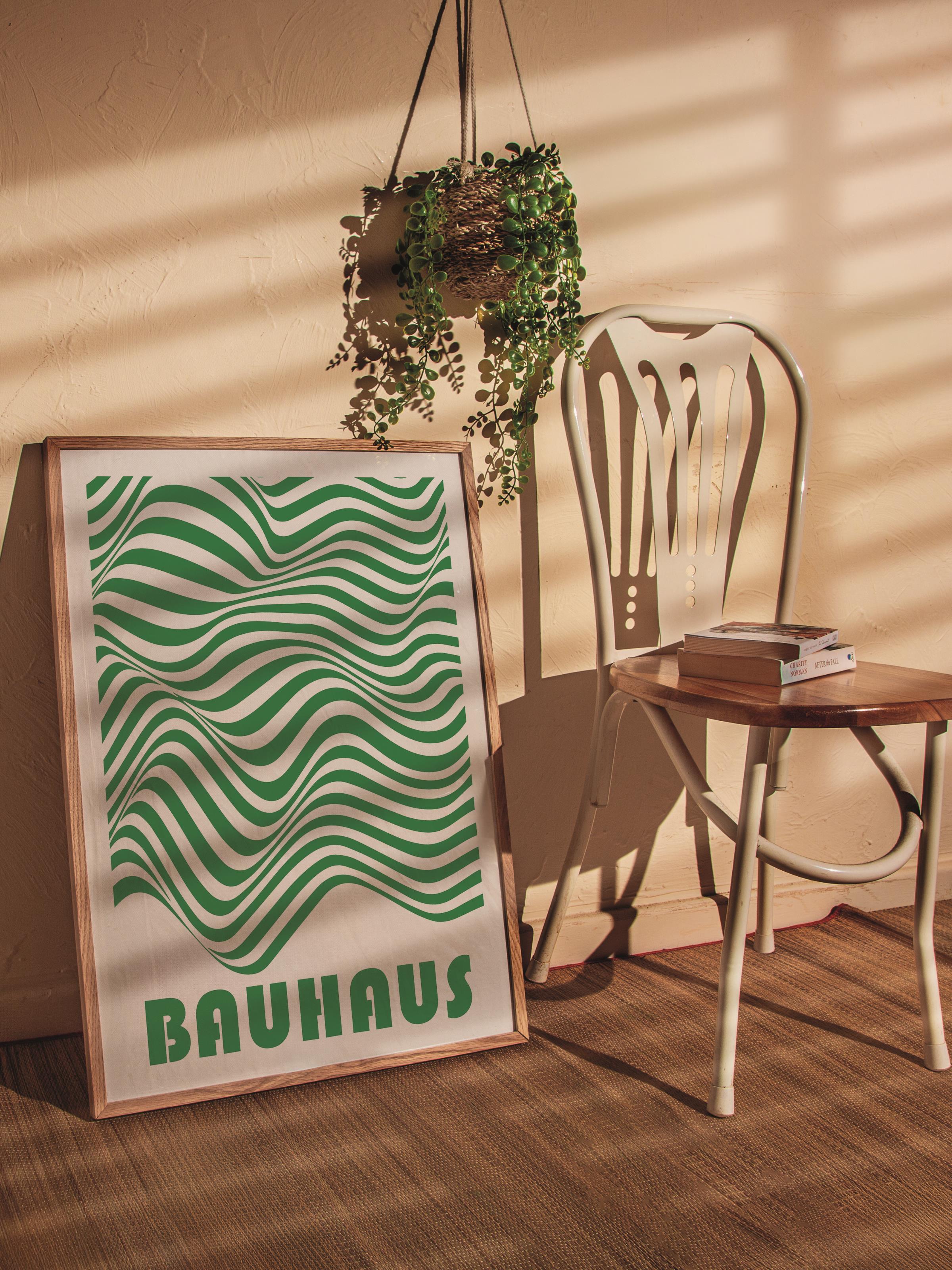 Çerçevesiz Poster, Bauhaus Serisi, Açık Yeşil Duvar Posteri, Duvar Dekoru, HD Baskı, Kalın Arşivsel Sanat Kağıdı