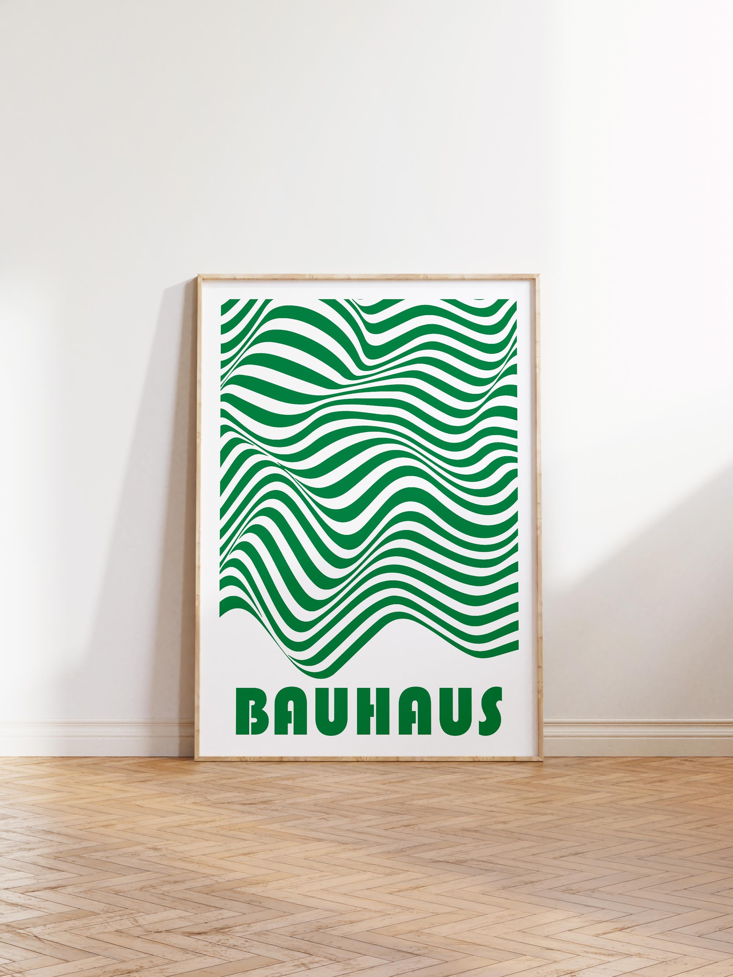 Çerçevesiz Poster, Bauhaus Serisi, Açık Yeşil Duvar Posteri, Duvar Dekoru, HD Baskı, Kalın Arşivsel Sanat Kağıdı