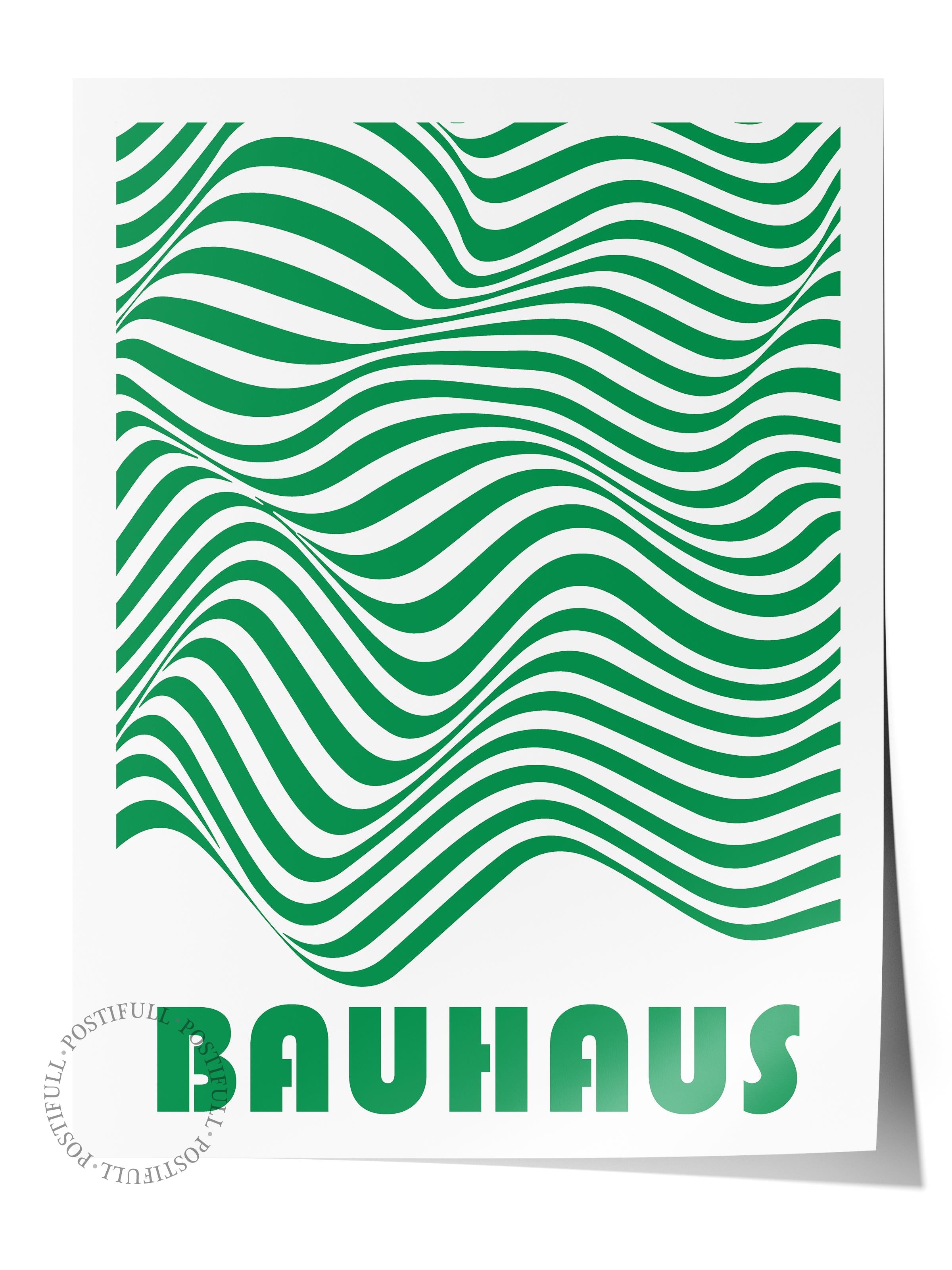 Çerçevesiz Poster, Bauhaus Serisi, Açık Yeşil Duvar Posteri, Duvar Dekoru, HD Baskı, Kalın Arşivsel Sanat Kağıdı