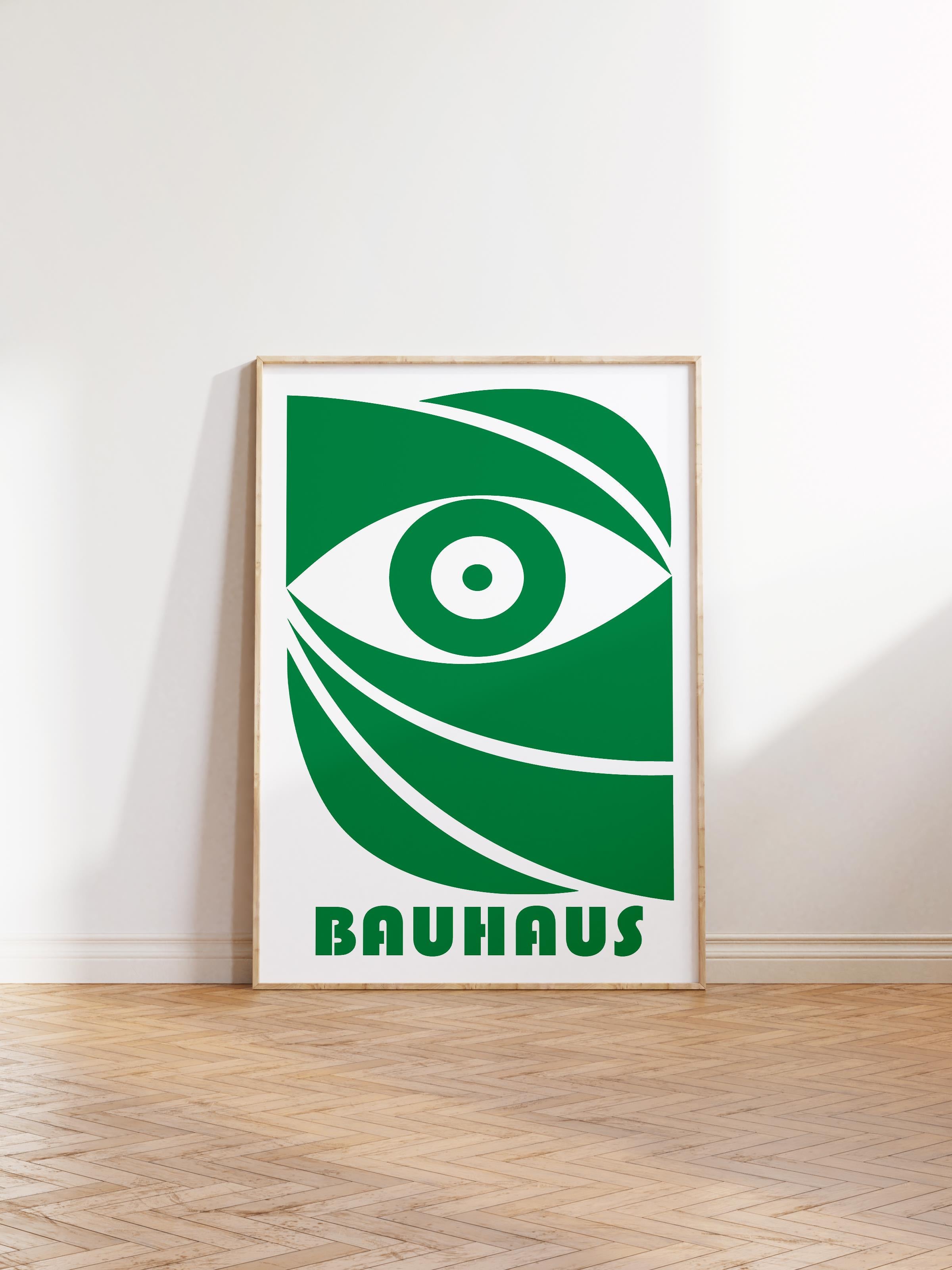 Çerçevesiz Poster, Bauhaus Serisi, Açık Yeşil Duvar Posteri, Duvar Dekoru, HD Baskı, Kalın Arşivsel Sanat Kağıdı