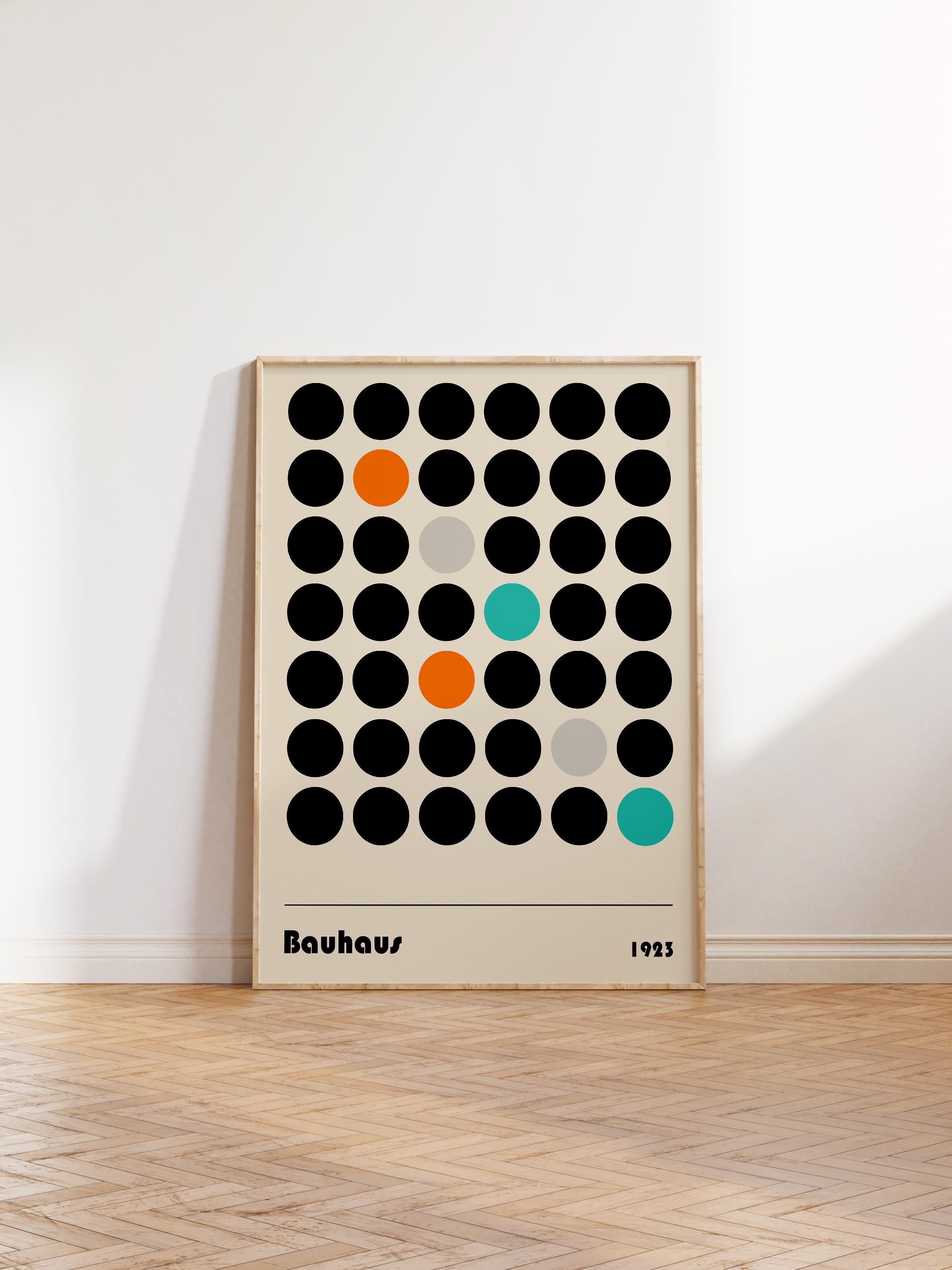 Çerçevesiz Poster, Bauhaus Serisi, Bej Duvar Posteri, Duvar Dekoru, HD Baskı, Kalın Arşivsel Sanat Kağıdı