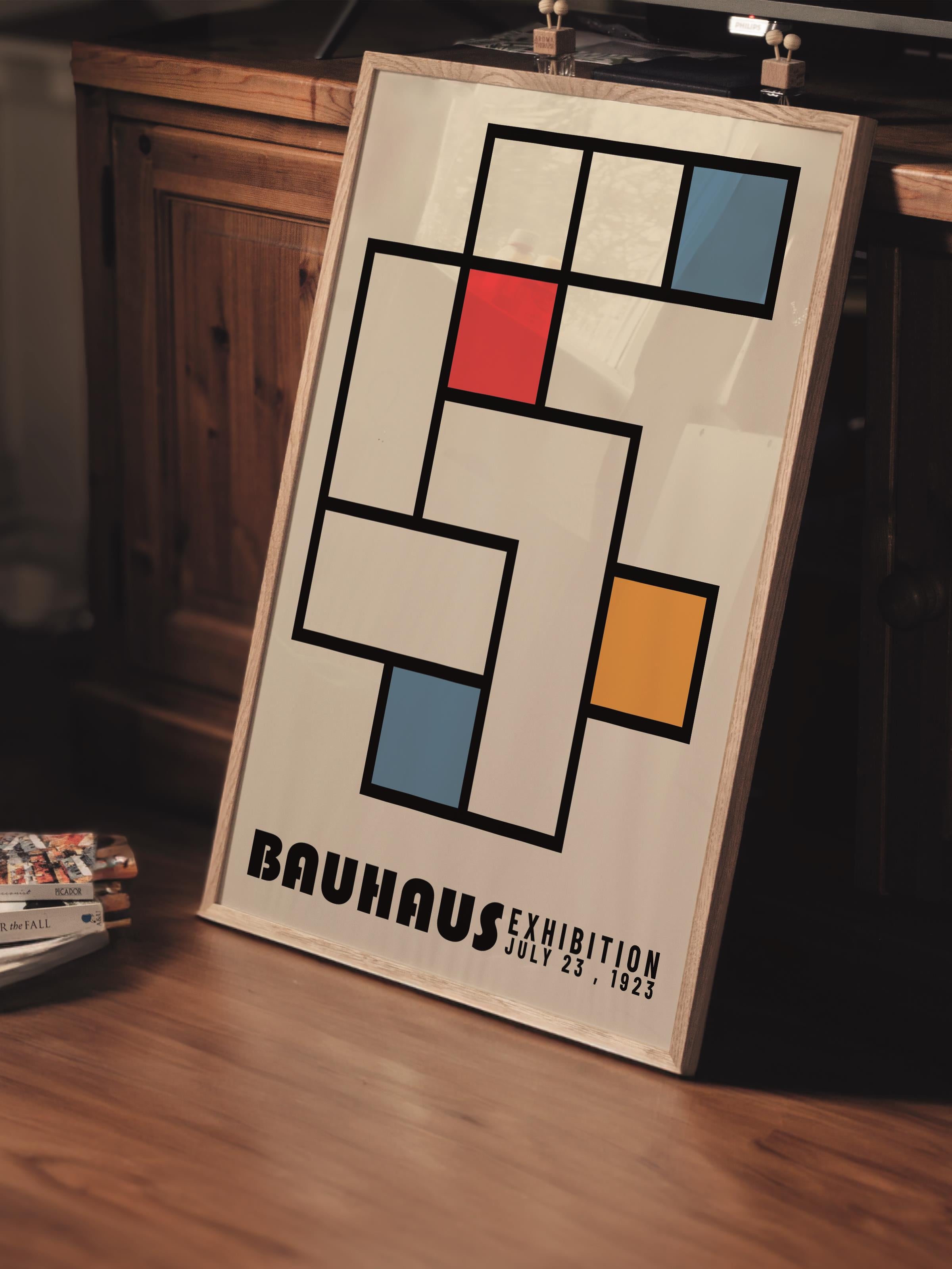 Çerçevesiz Poster, Bauhaus Serisi, Bej Duvar Posteri, Duvar Dekoru, HD Baskı, Kalın Arşivsel Sanat Kağıdı