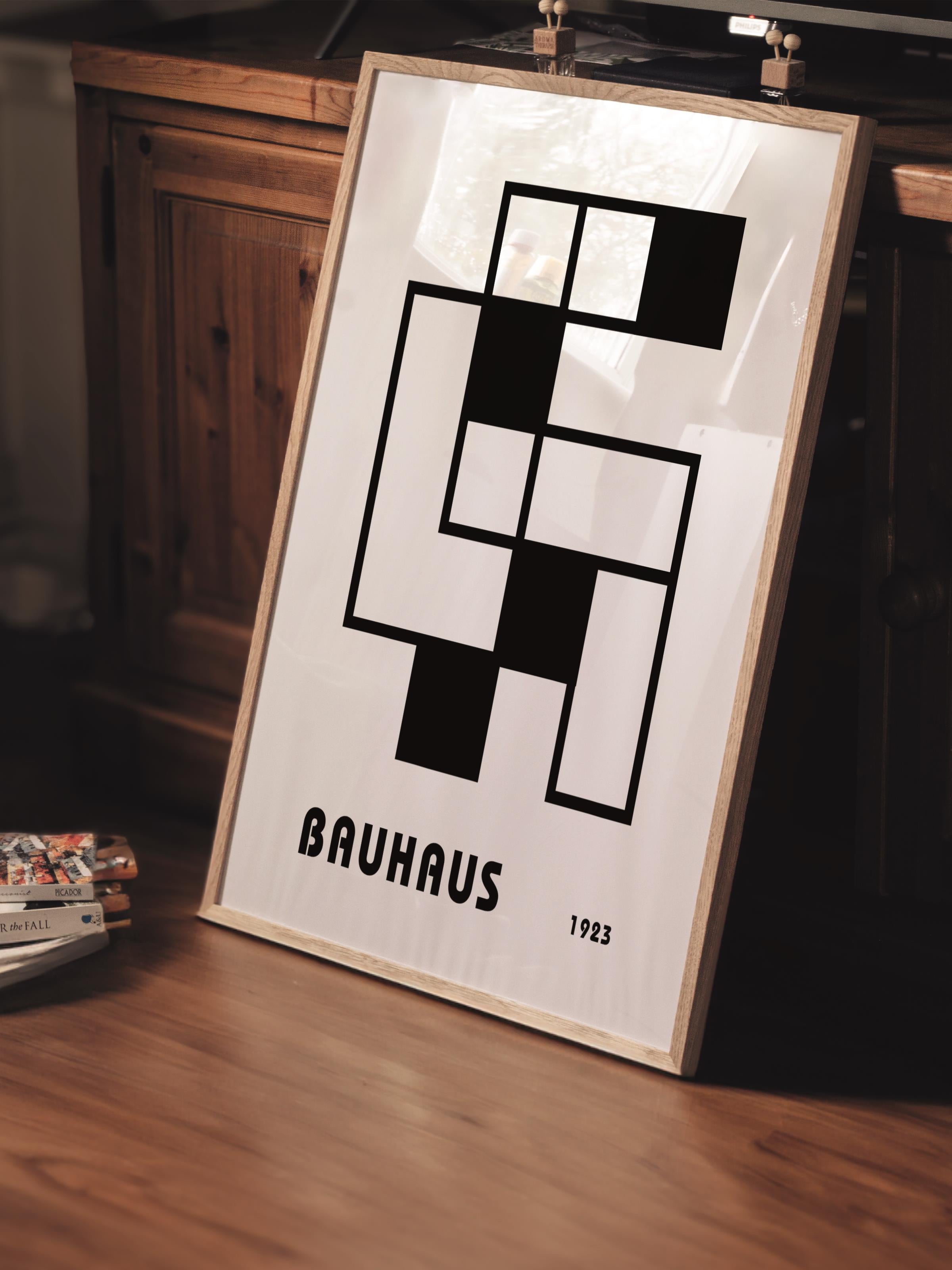 Çerçevesiz Poster, Bauhaus Serisi, Beyaz Duvar Posteri, Duvar Dekoru, HD Baskı, Kalın Arşivsel Sanat Kağıdı