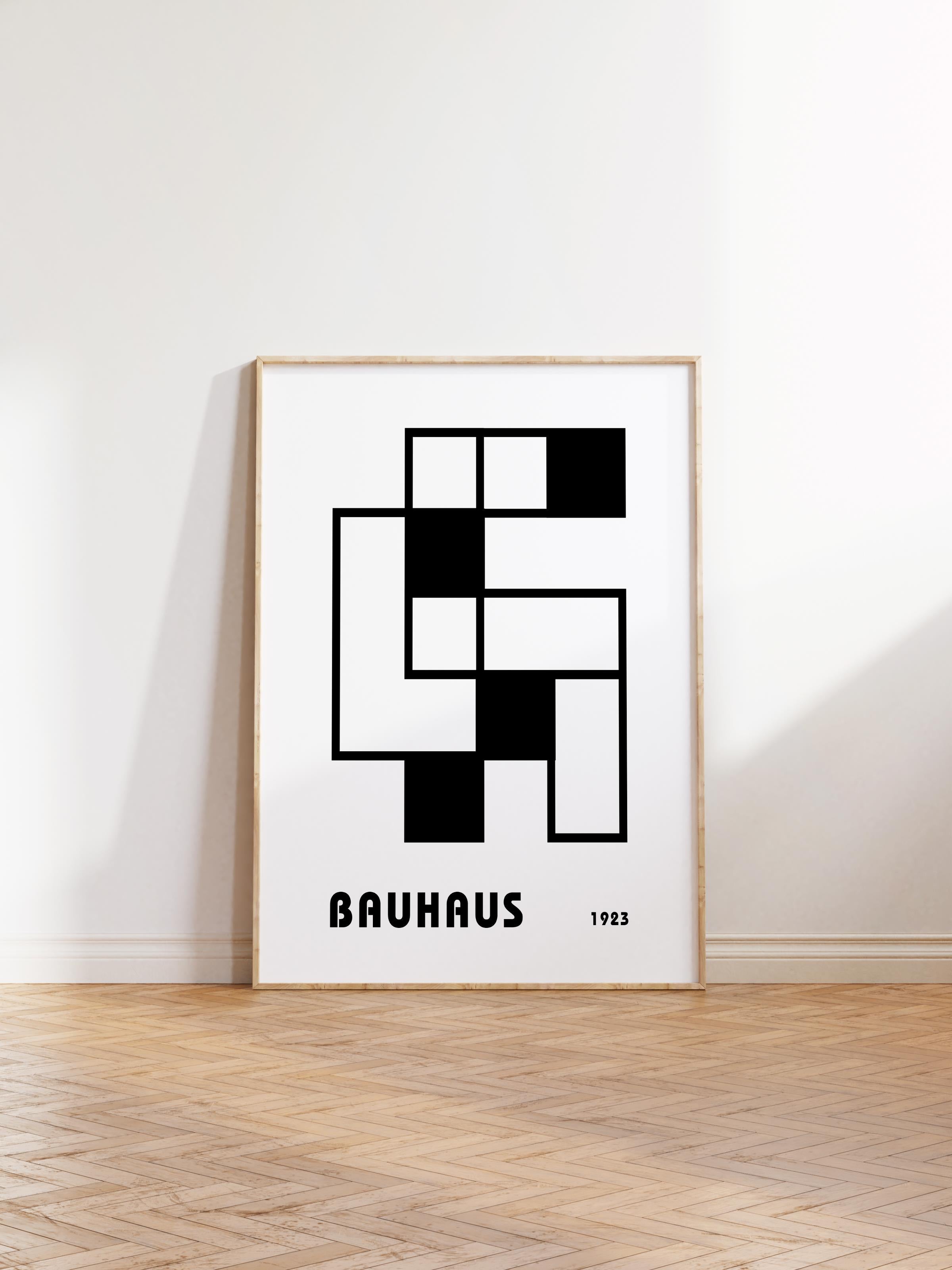 Çerçevesiz Poster, Bauhaus Serisi, Beyaz Duvar Posteri, Duvar Dekoru, HD Baskı, Kalın Arşivsel Sanat Kağıdı