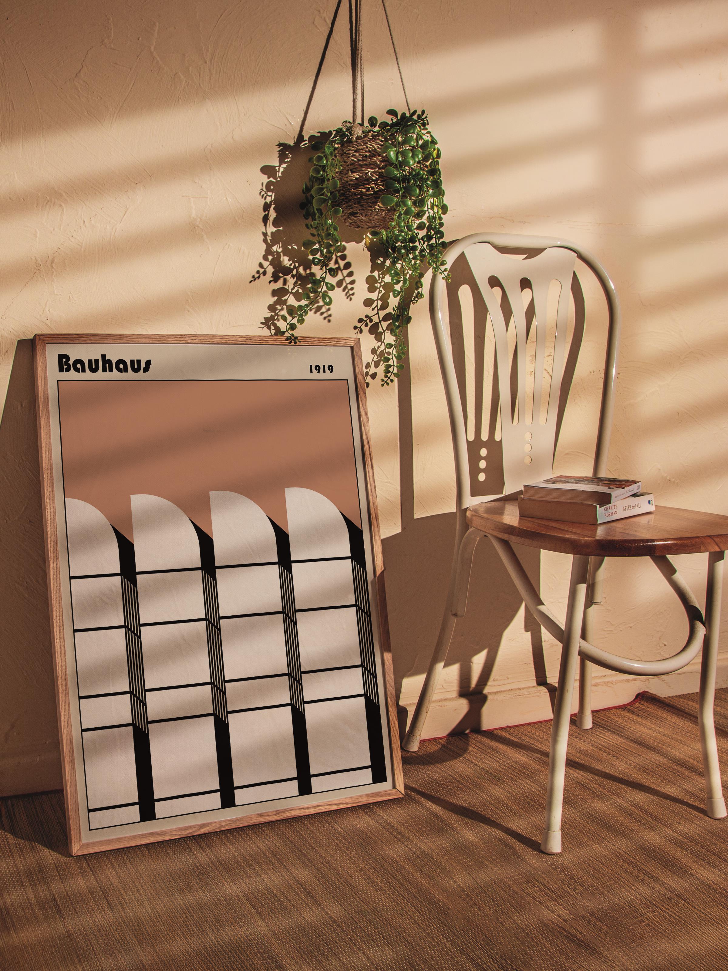 Çerçevesiz Poster, Bauhaus Serisi, Kahverengi Duvar Posteri, Duvar Dekoru, HD Baskı, Kalın Arşivsel Sanat Kağıdı