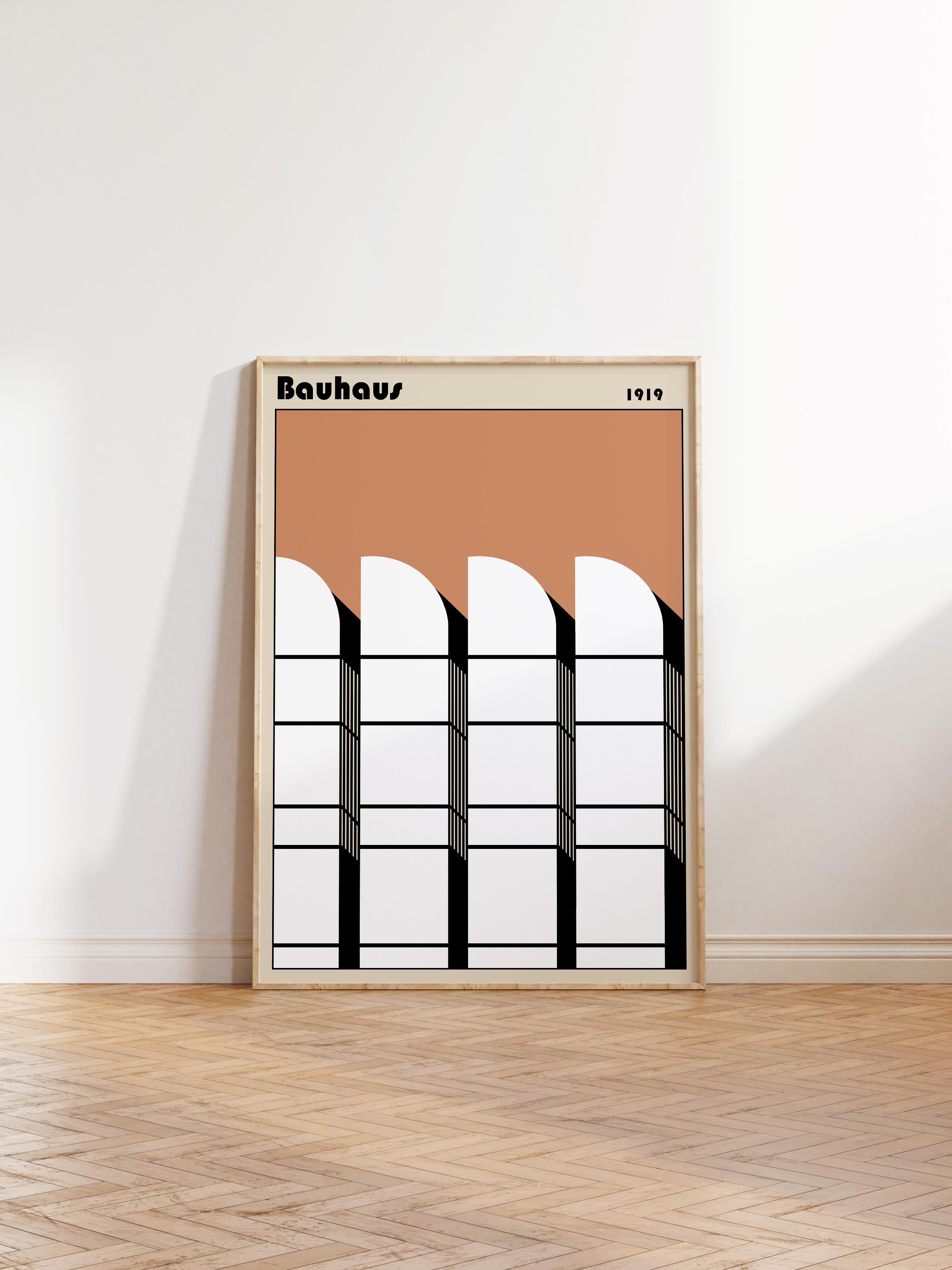 Çerçevesiz Poster, Bauhaus Serisi, Kahverengi Duvar Posteri, Duvar Dekoru, HD Baskı, Kalın Arşivsel Sanat Kağıdı