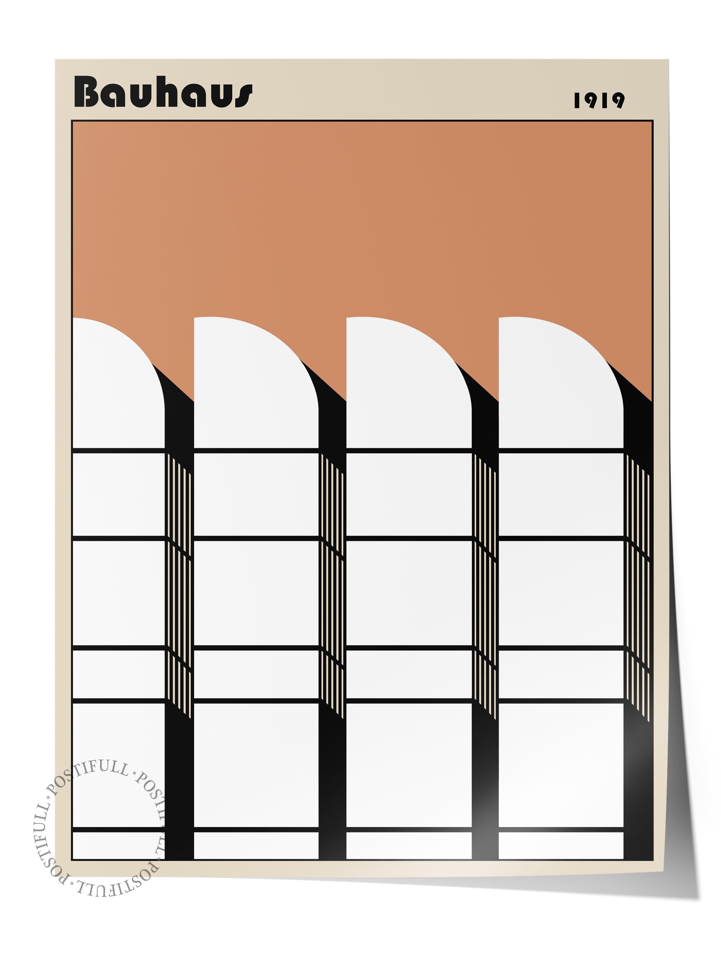 Çerçevesiz Poster, Bauhaus Serisi, Kahverengi Duvar Posteri, Duvar Dekoru, HD Baskı, Kalın Arşivsel Sanat Kağıdı