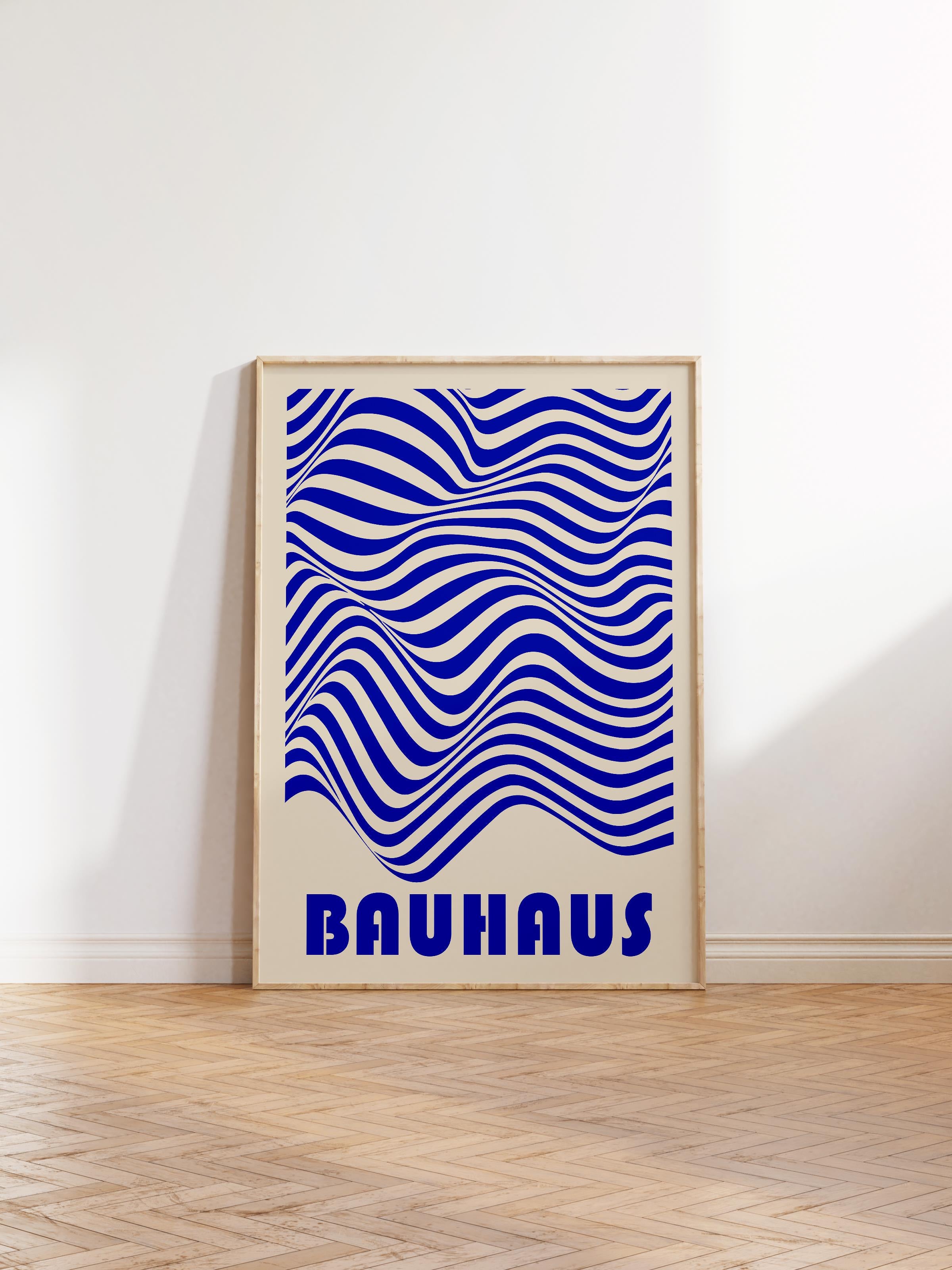 Çerçevesiz Poster, Bauhaus Serisi, Lacivert Duvar Posteri, Duvar Dekoru, HD Baskı, Kalın Arşivsel Sanat Kağıdı