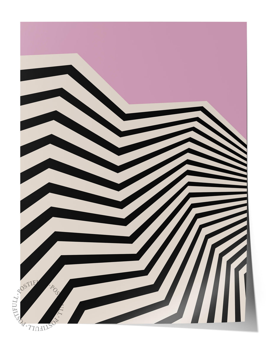 Soyut Dalgalı Desen Bauhaus Çerçevesiz Poster
