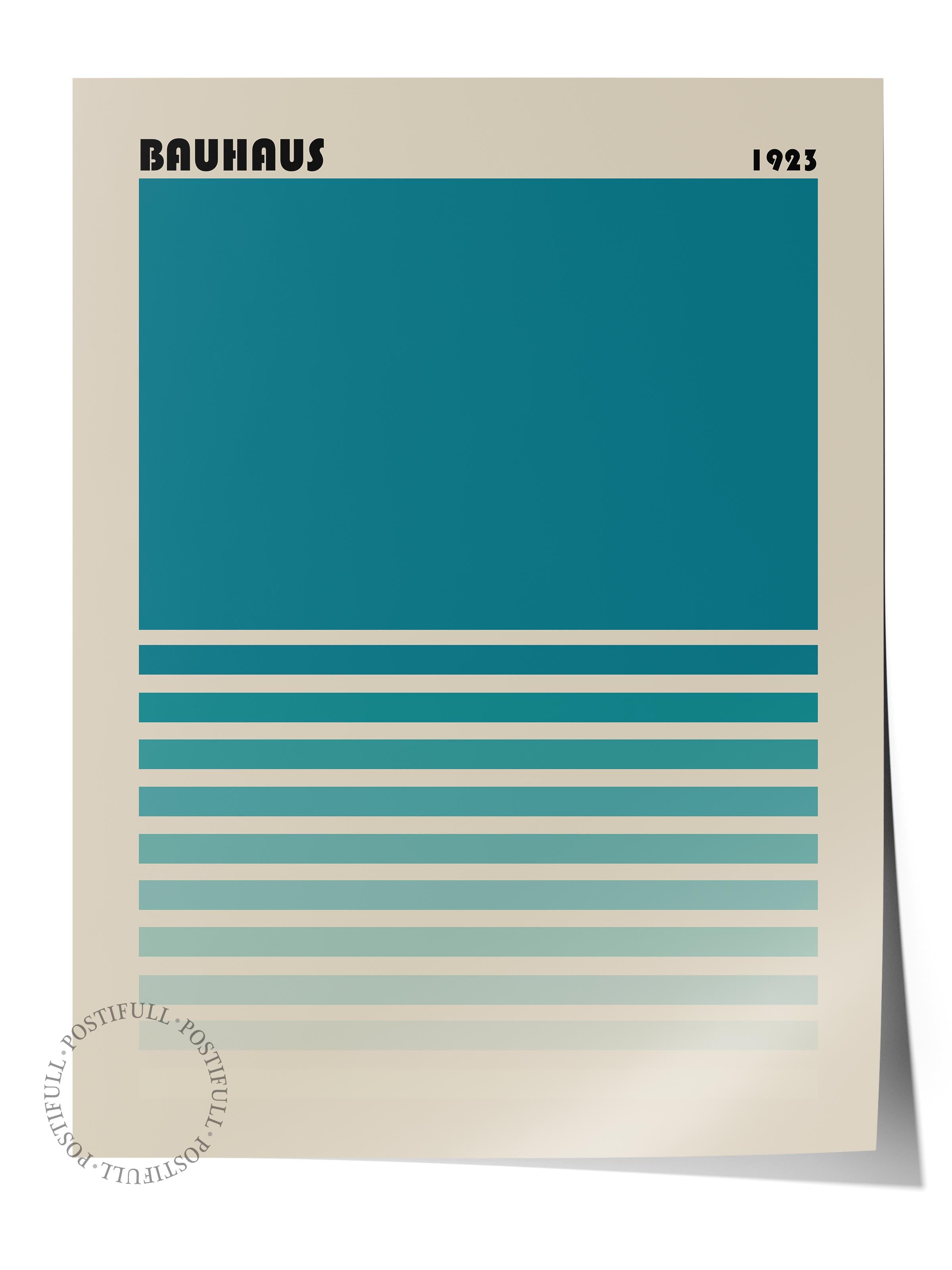 Çerçevesiz Poster, Bauhaus Serisi, Mavi Duvar Posteri, Duvar Dekoru, HD Baskı, Kalın Arşivsel Sanat Kağıdı