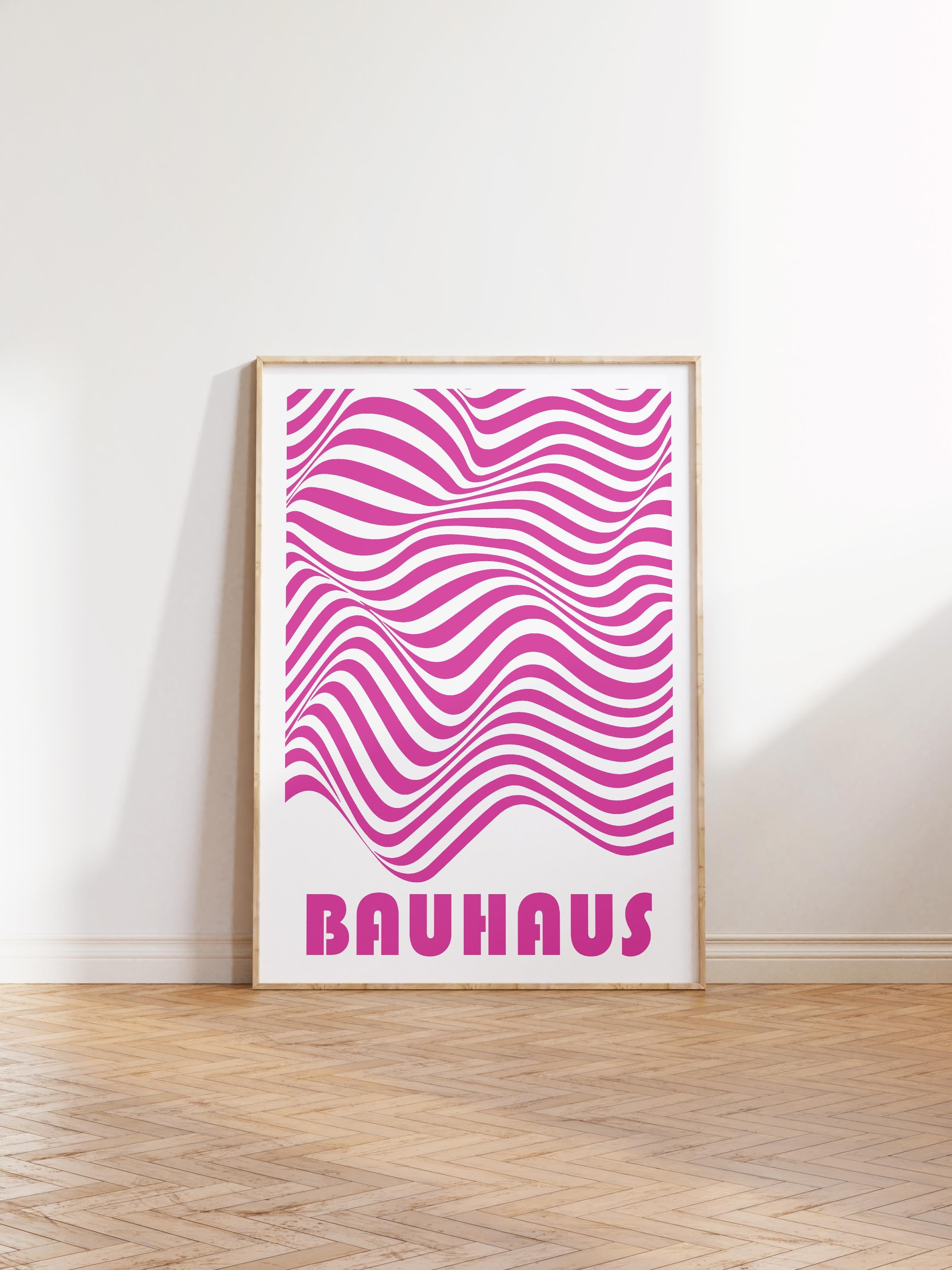 Çerçevesiz Poster, Bauhaus Serisi, Pembe Duvar Posteri, Duvar Dekoru, HD Baskı, Kalın Arşivsel Sanat Kağıdı