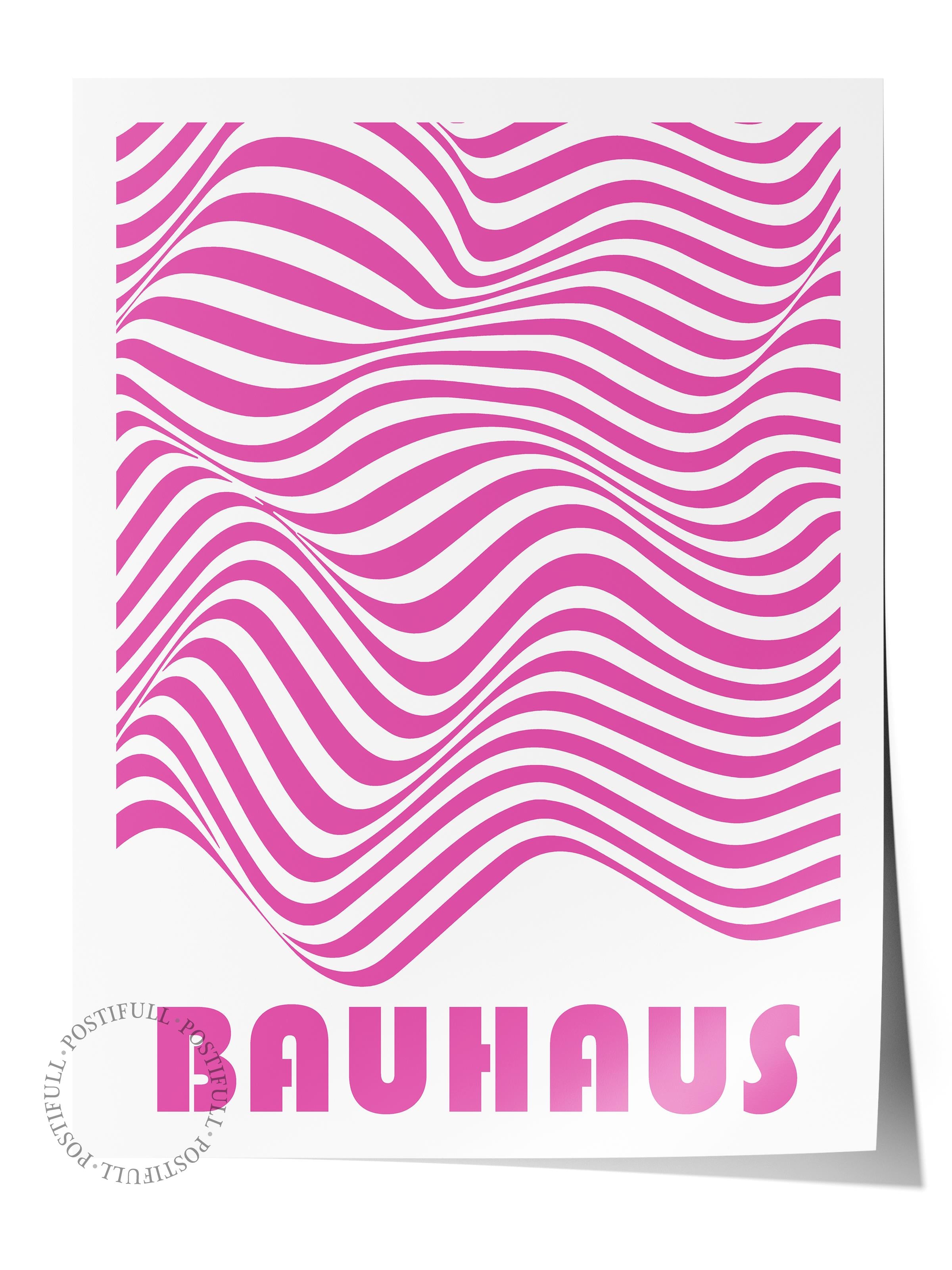Çerçevesiz Poster, Bauhaus Serisi, Pembe Duvar Posteri, Duvar Dekoru, HD Baskı, Kalın Arşivsel Sanat Kağıdı