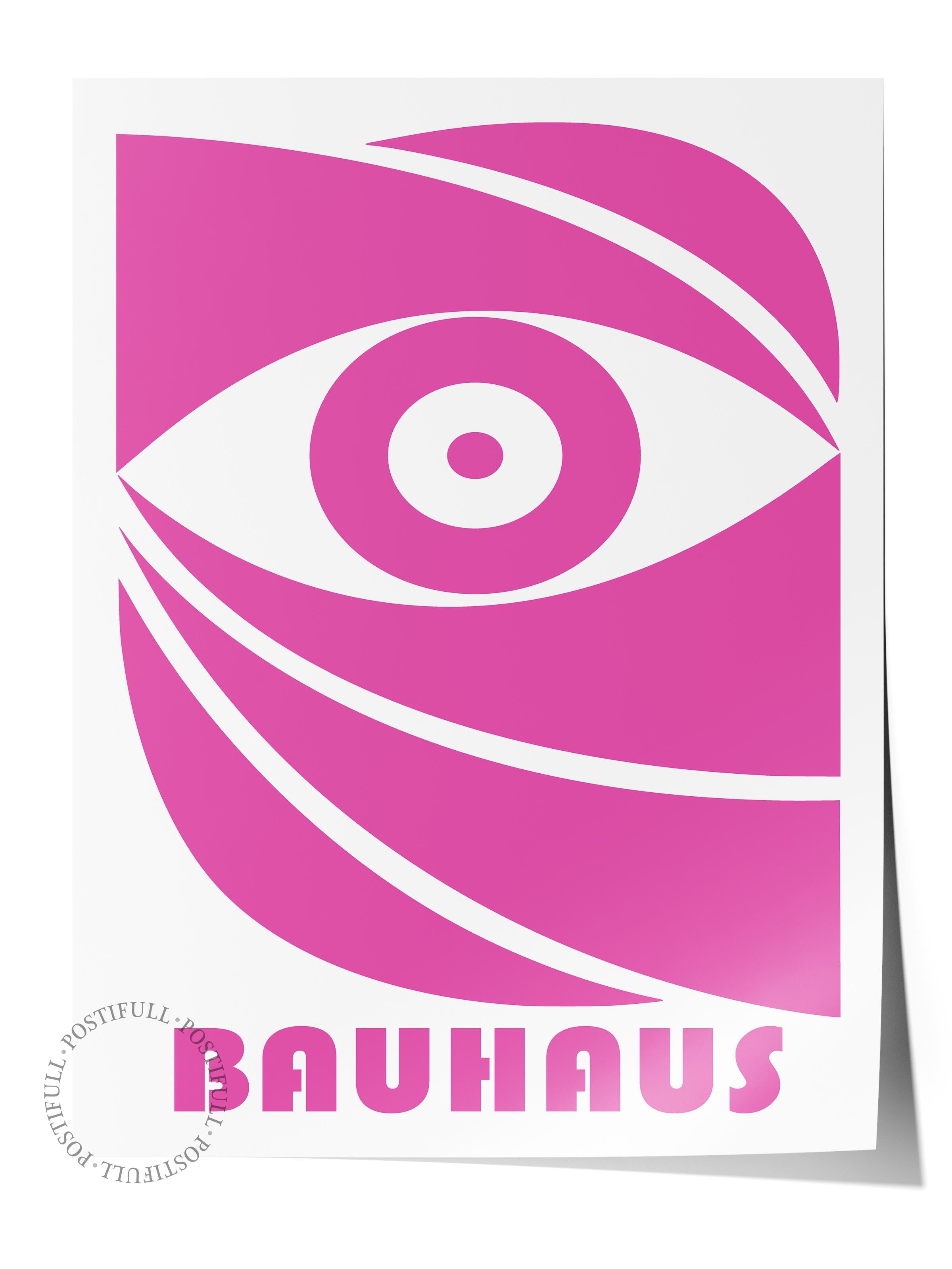 Çerçevesiz Poster, Bauhaus Serisi, Pembe Duvar Posteri, Duvar Dekoru, HD Baskı, Kalın Arşivsel Sanat Kağıdı