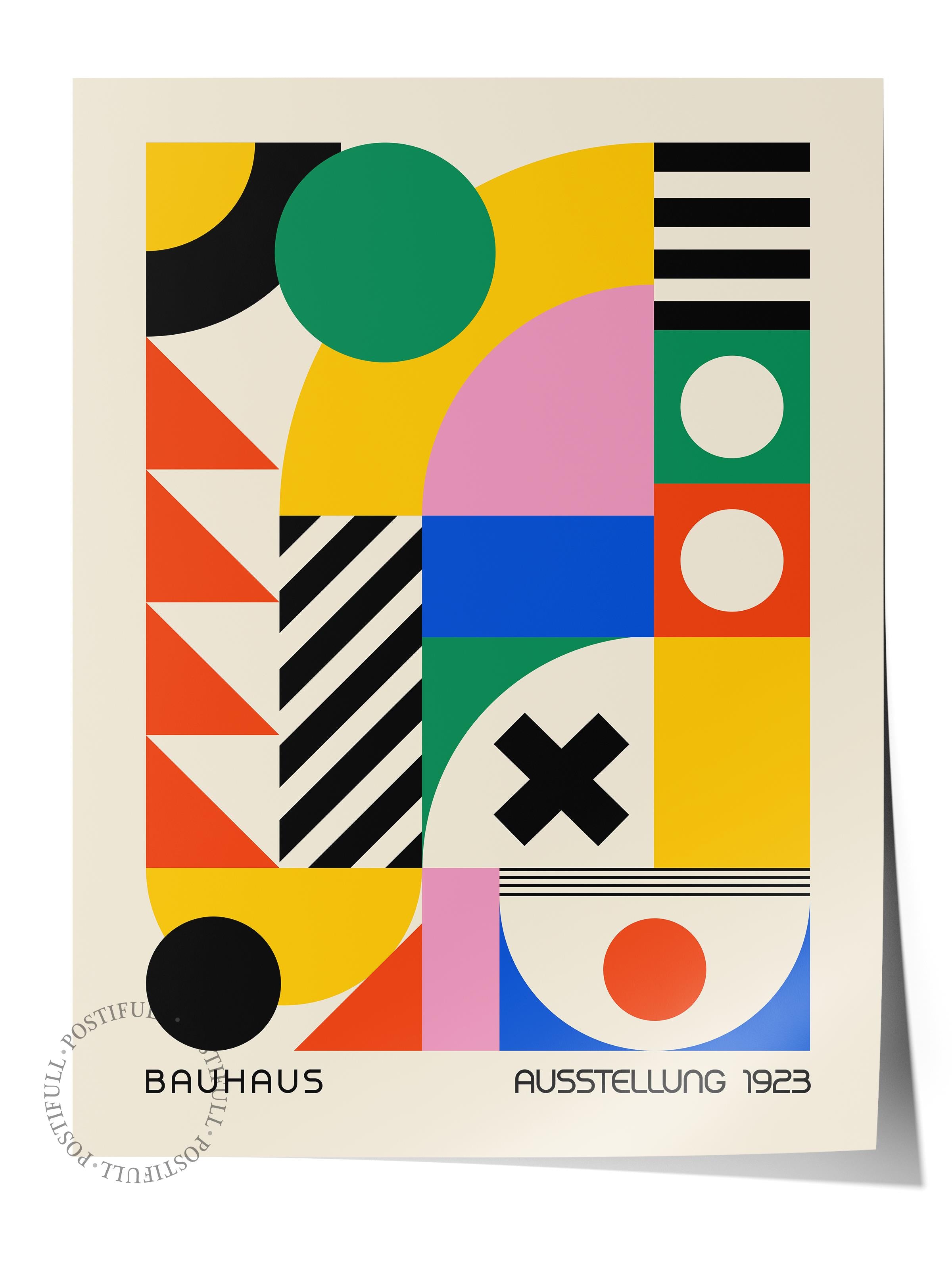 Çerçevesiz Poster, Bauhaus Serisi, Renkli Duvar Posteri, Duvar Dekoru, HD Baskı, Kalın Arşivsel Sanat Kağıdı