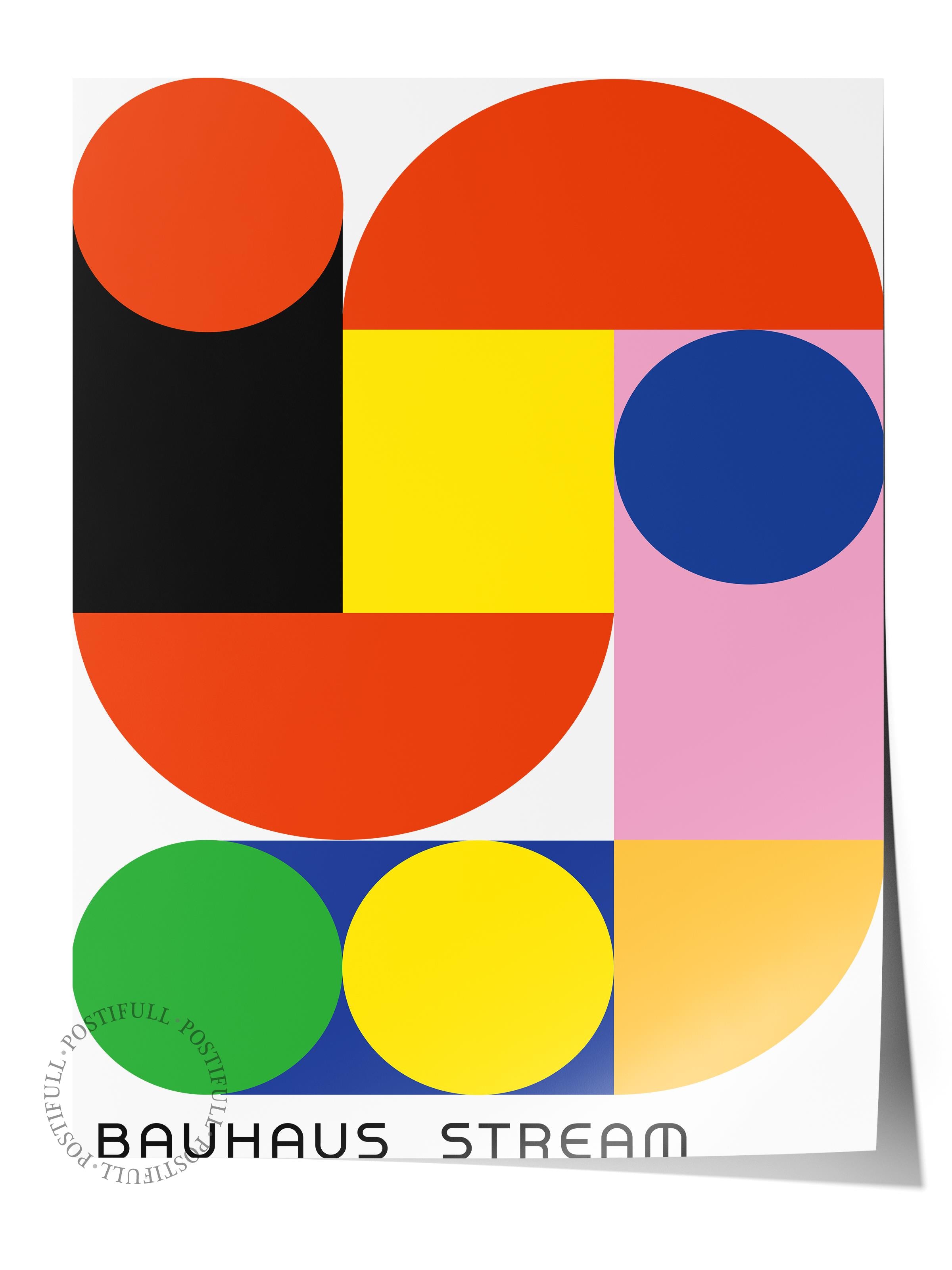 Çerçevesiz Poster, Bauhaus Serisi, Renkli Duvar Posteri, Duvar Dekoru, HD Baskı, Kalın Arşivsel Sanat Kağıdı