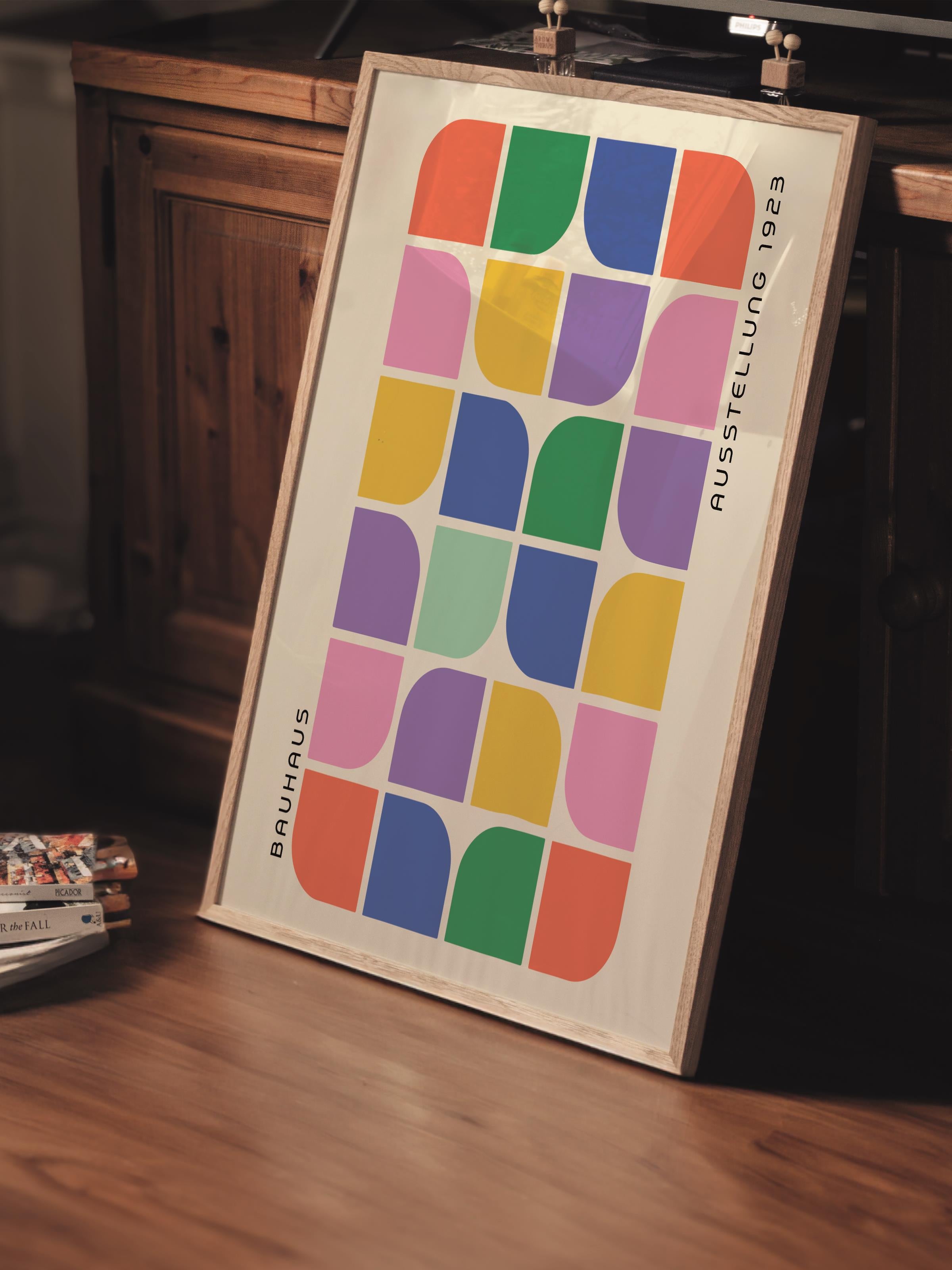 Çerçevesiz Poster, Bauhaus Serisi, Renkli Duvar Posteri, Duvar Dekoru, HD Baskı, Kalın Arşivsel Sanat Kağıdı