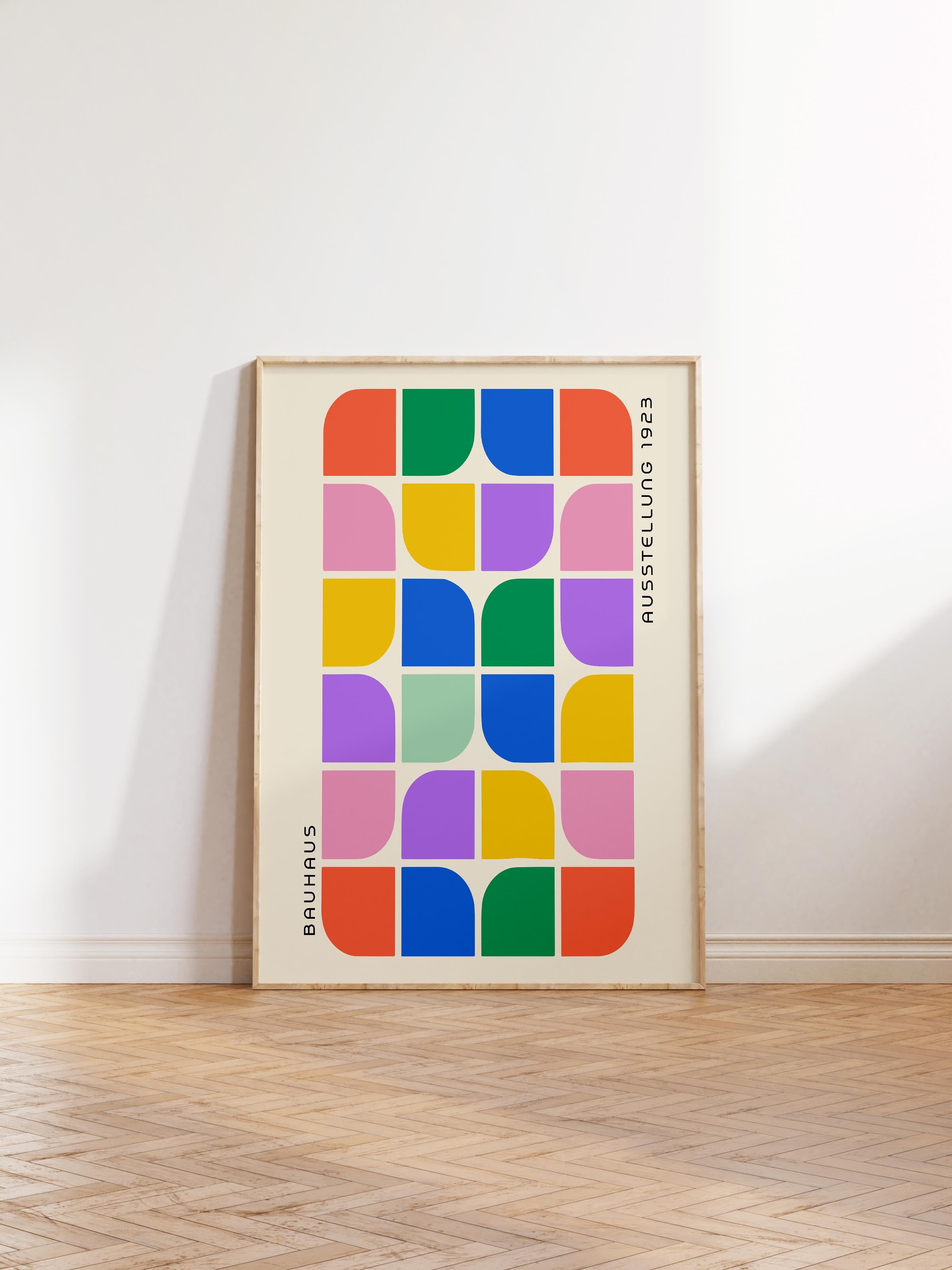 Çerçevesiz Poster, Bauhaus Serisi, Renkli Duvar Posteri, Duvar Dekoru, HD Baskı, Kalın Arşivsel Sanat Kağıdı