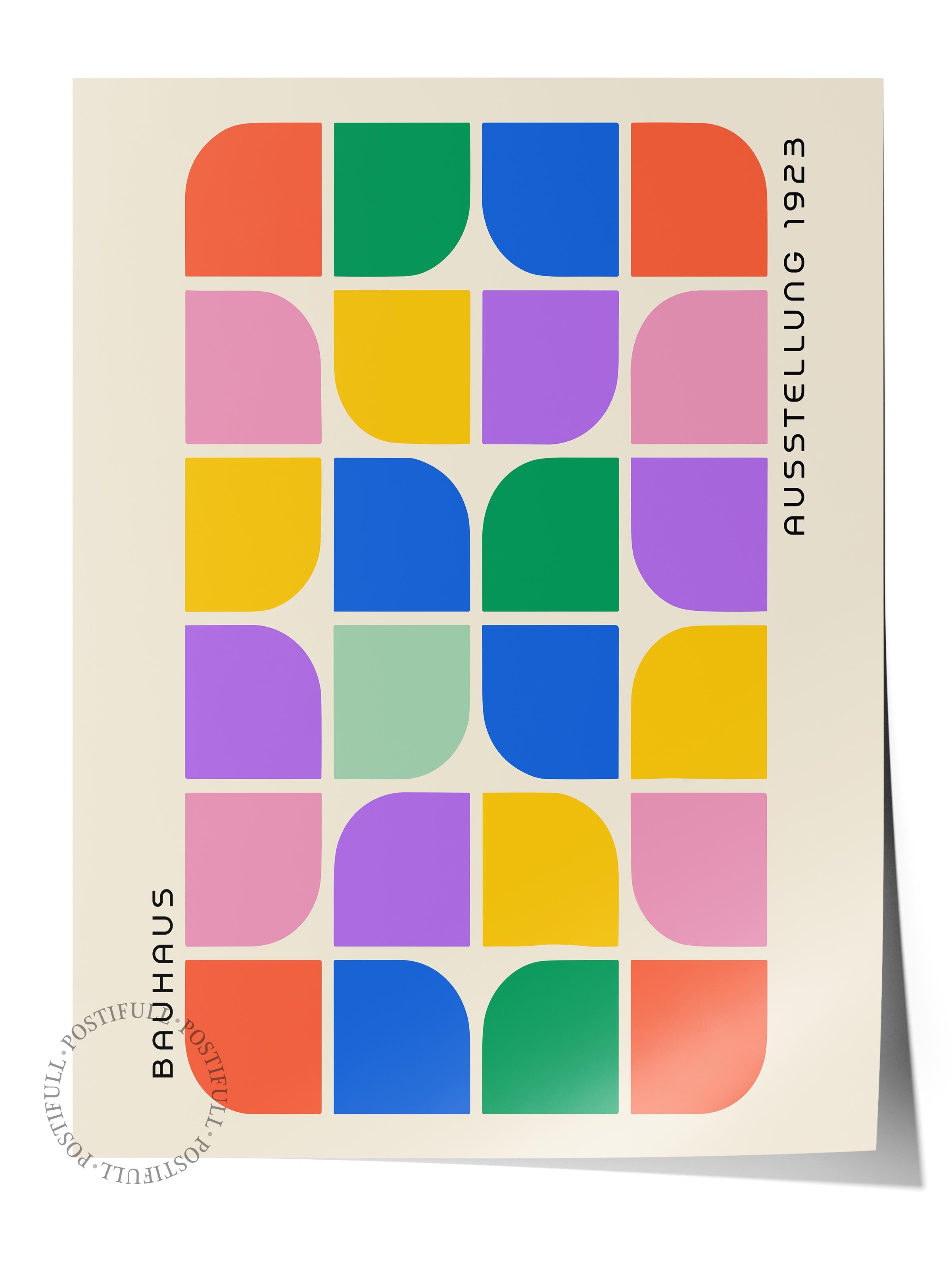 Çerçevesiz Poster, Bauhaus Serisi, Renkli Duvar Posteri, Duvar Dekoru, HD Baskı, Kalın Arşivsel Sanat Kağıdı