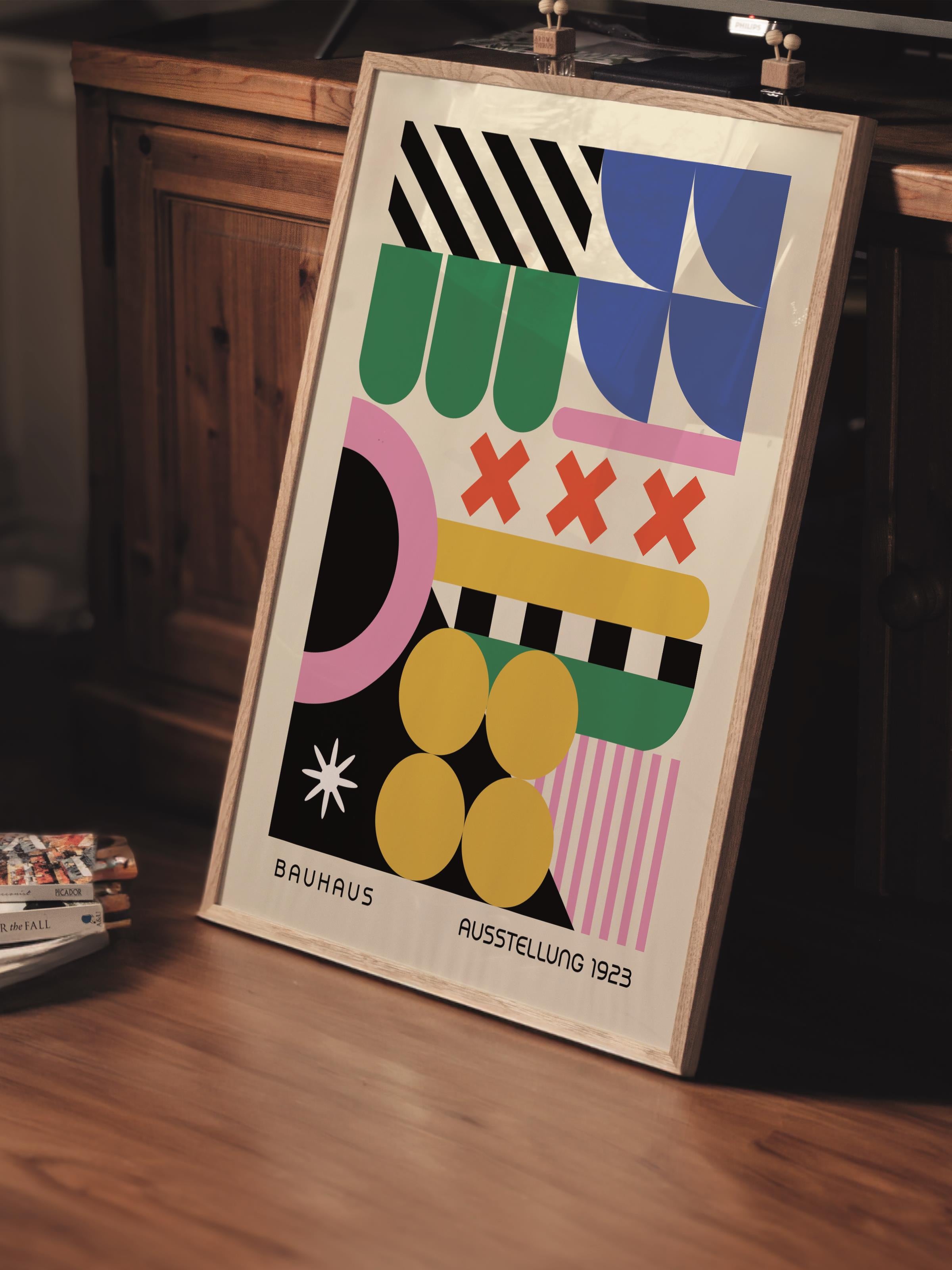 Çerçevesiz Poster, Bauhaus Serisi, Renkli Duvar Posteri, Duvar Dekoru, HD Baskı, Kalın Arşivsel Sanat Kağıdı