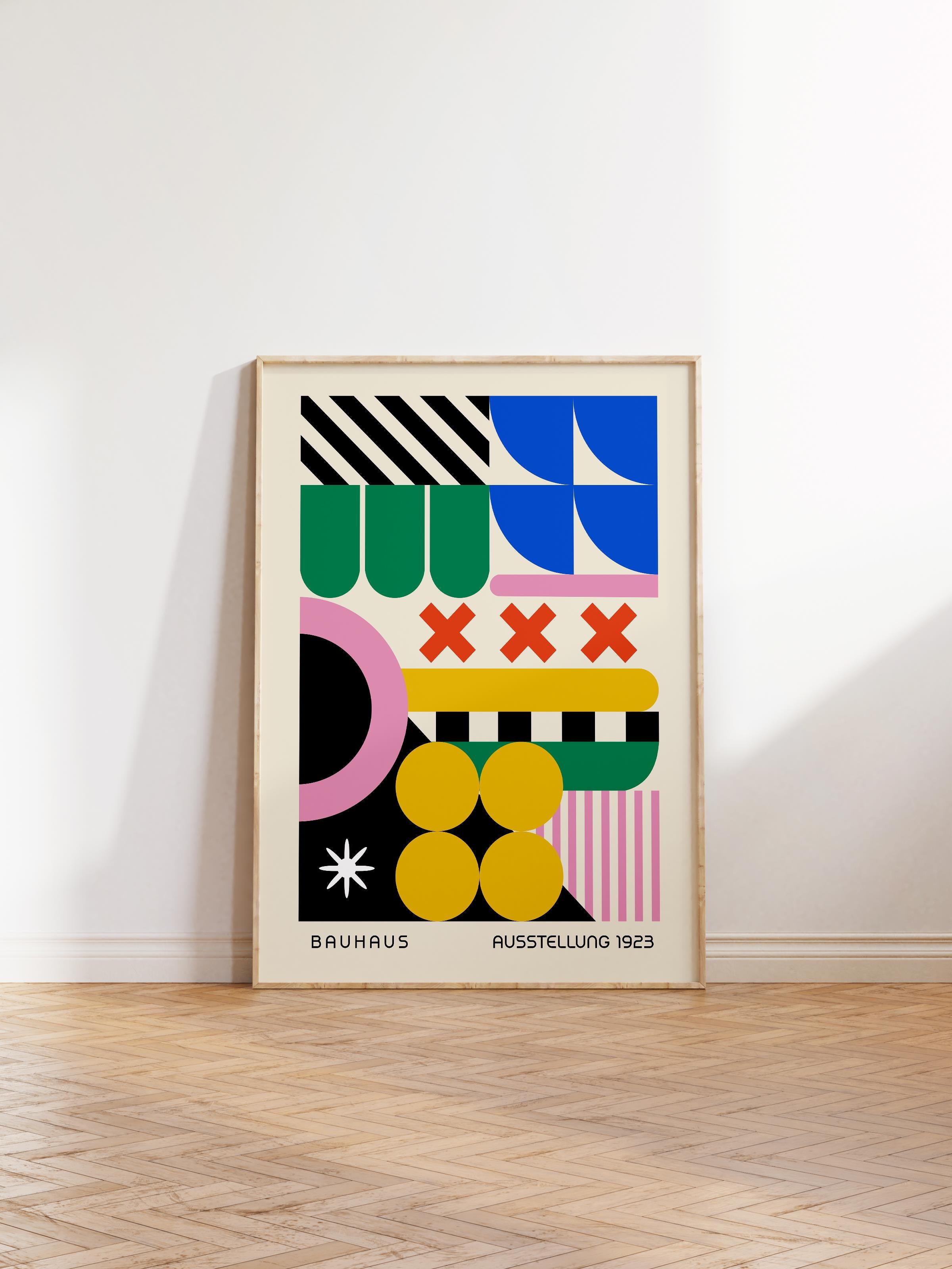 Çerçevesiz Poster, Bauhaus Serisi, Renkli Duvar Posteri, Duvar Dekoru, HD Baskı, Kalın Arşivsel Sanat Kağıdı