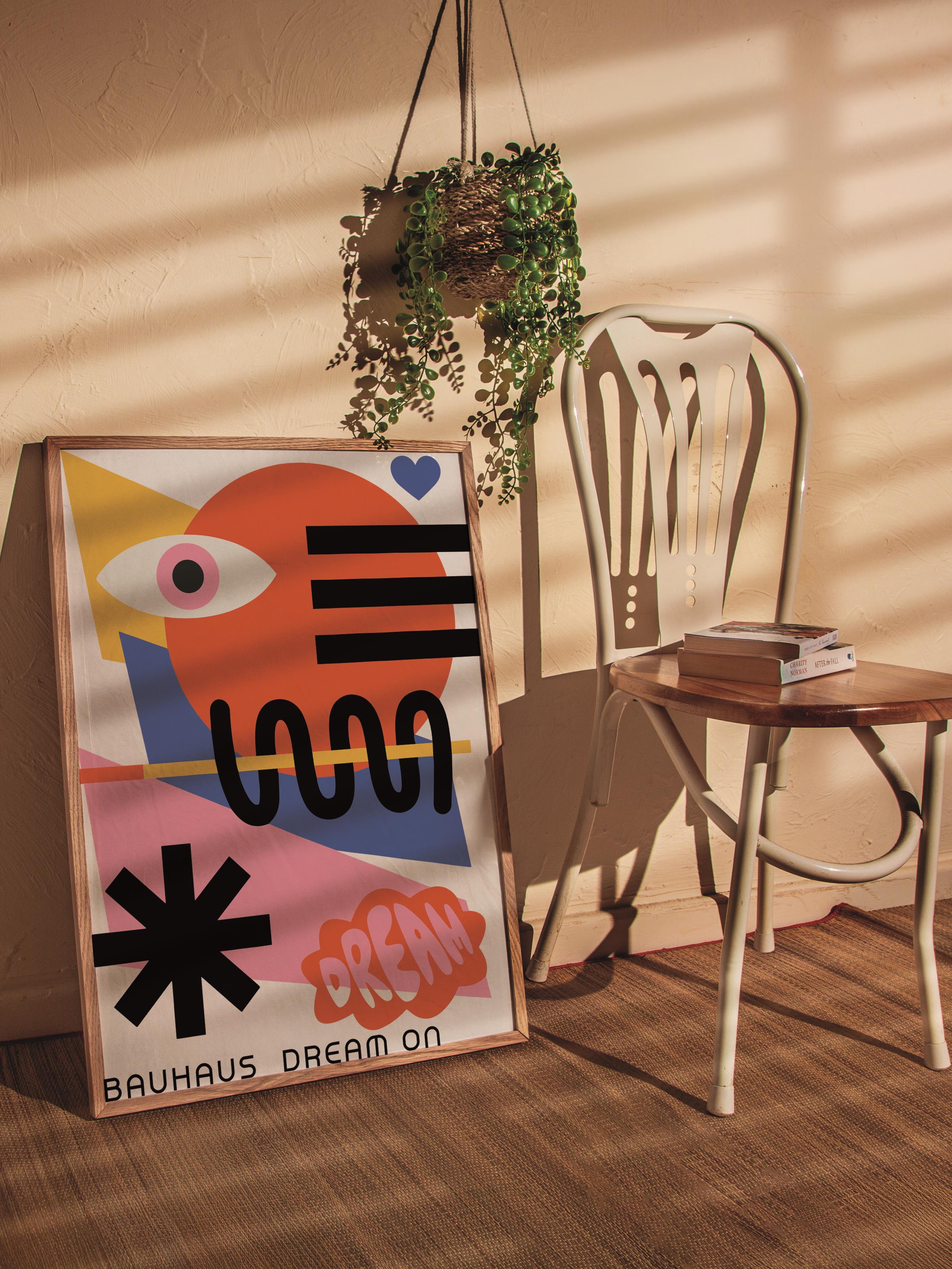 Çerçevesiz Poster, Bauhaus Serisi, Renkli Duvar Posteri, Duvar Dekoru, HD Baskı, Kalın Arşivsel Sanat Kağıdı