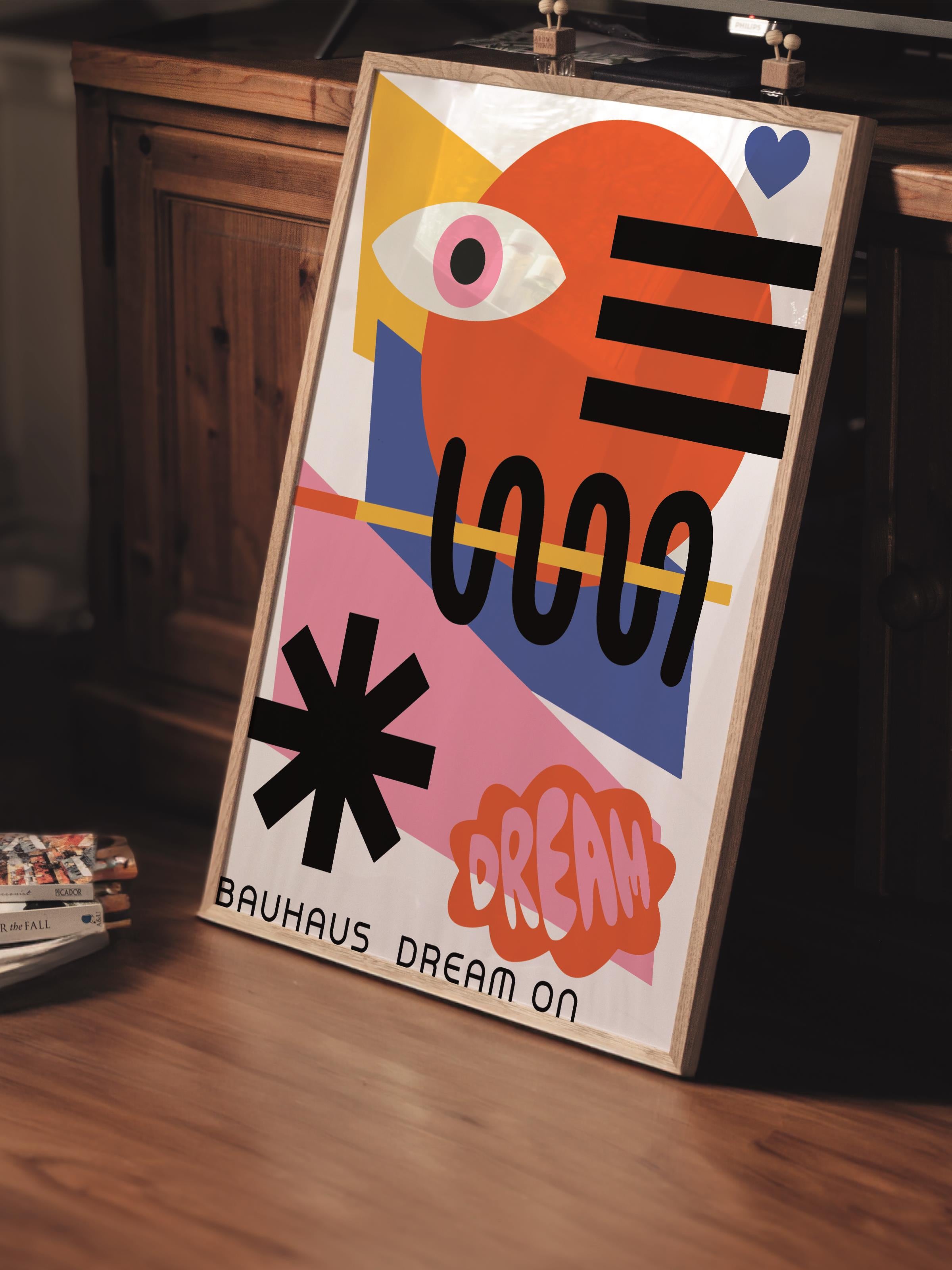 Çerçevesiz Poster, Bauhaus Serisi, Renkli Duvar Posteri, Duvar Dekoru, HD Baskı, Kalın Arşivsel Sanat Kağıdı