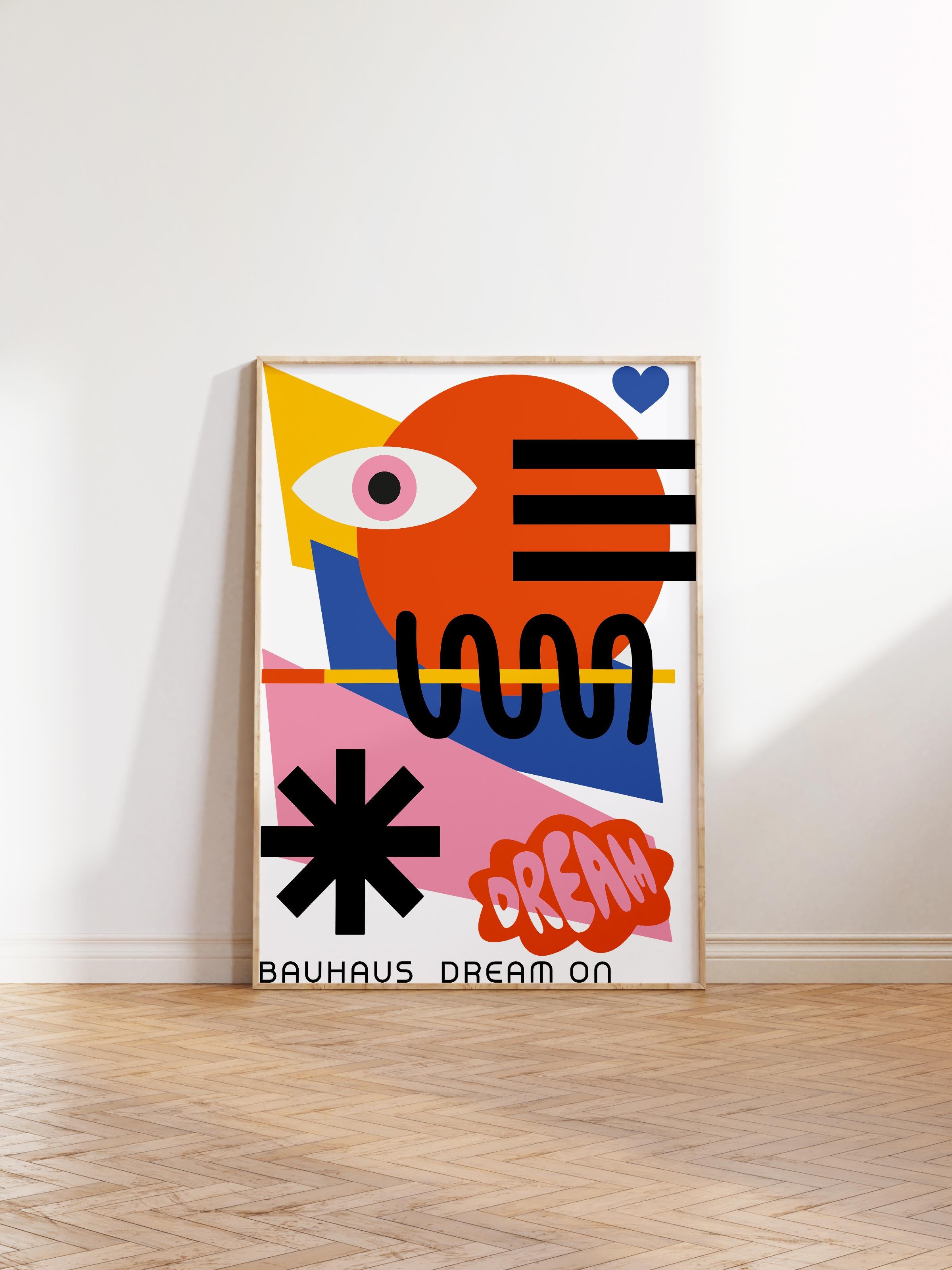 Çerçevesiz Poster, Bauhaus Serisi, Renkli Duvar Posteri, Duvar Dekoru, HD Baskı, Kalın Arşivsel Sanat Kağıdı