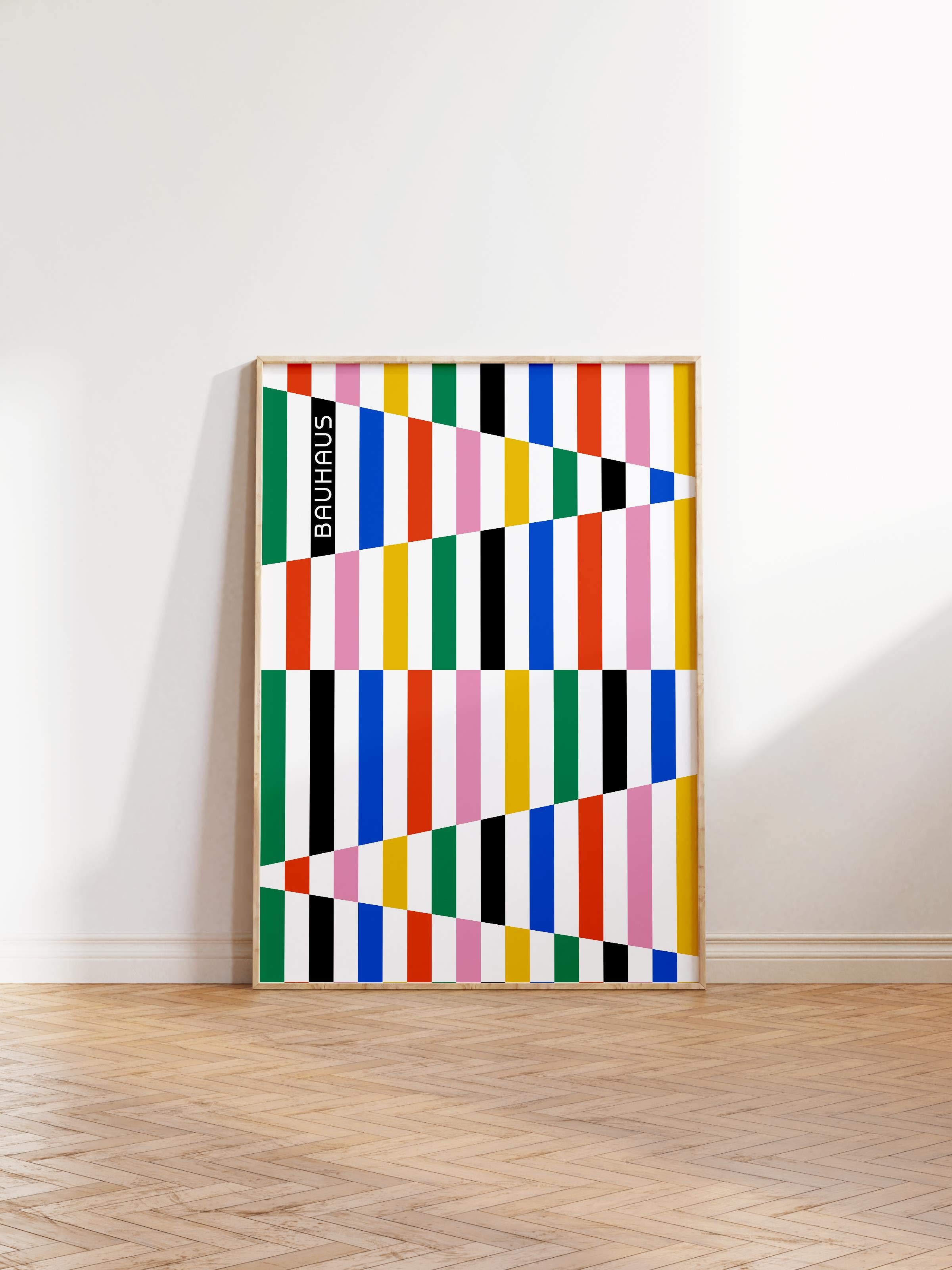 Çerçevesiz Poster, Bauhaus Serisi, Renkli Duvar Posteri, Duvar Dekoru, HD Baskı, Kalın Arşivsel Sanat Kağıdı