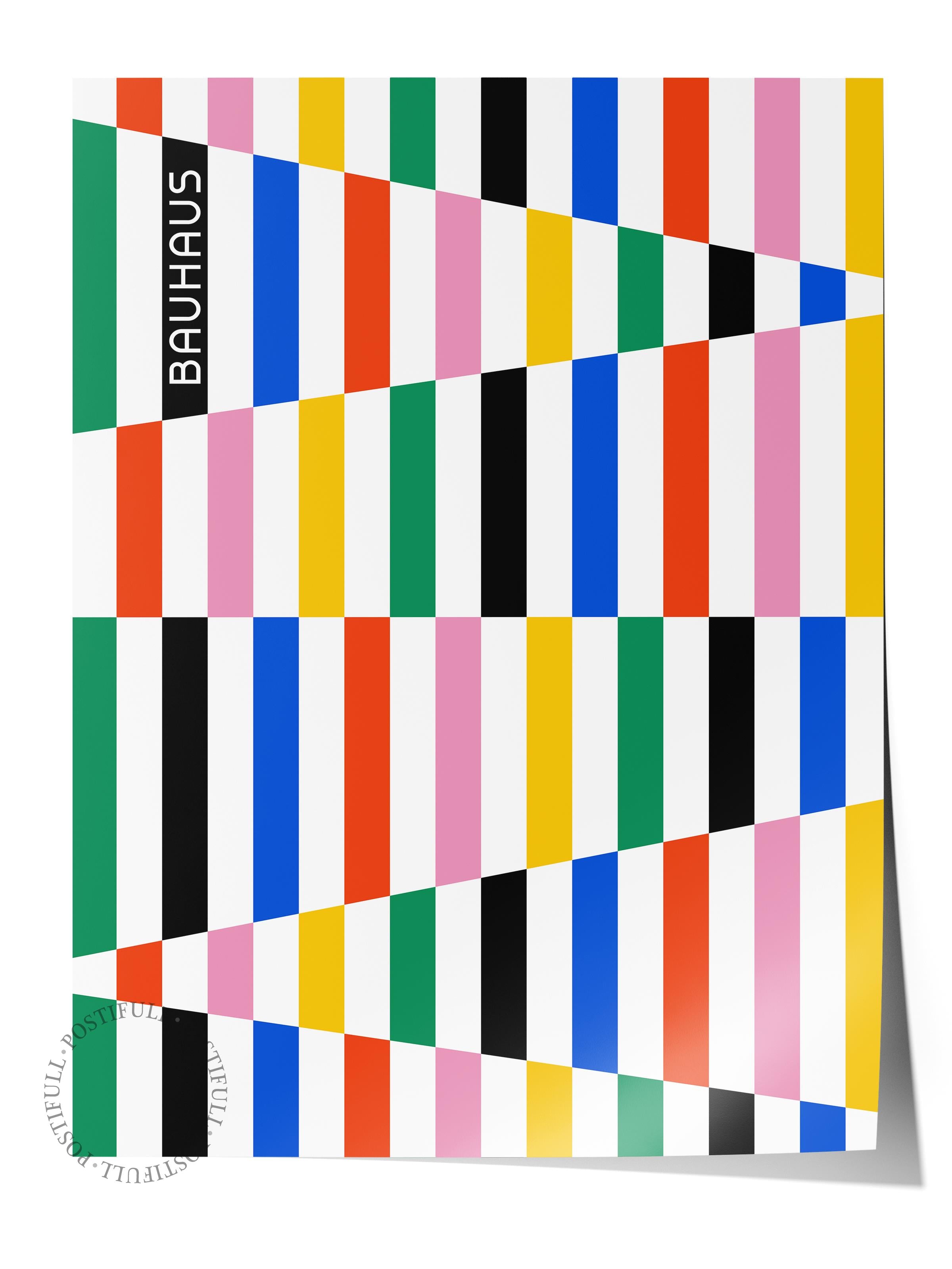 Çerçevesiz Poster, Bauhaus Serisi, Renkli Duvar Posteri, Duvar Dekoru, HD Baskı, Kalın Arşivsel Sanat Kağıdı