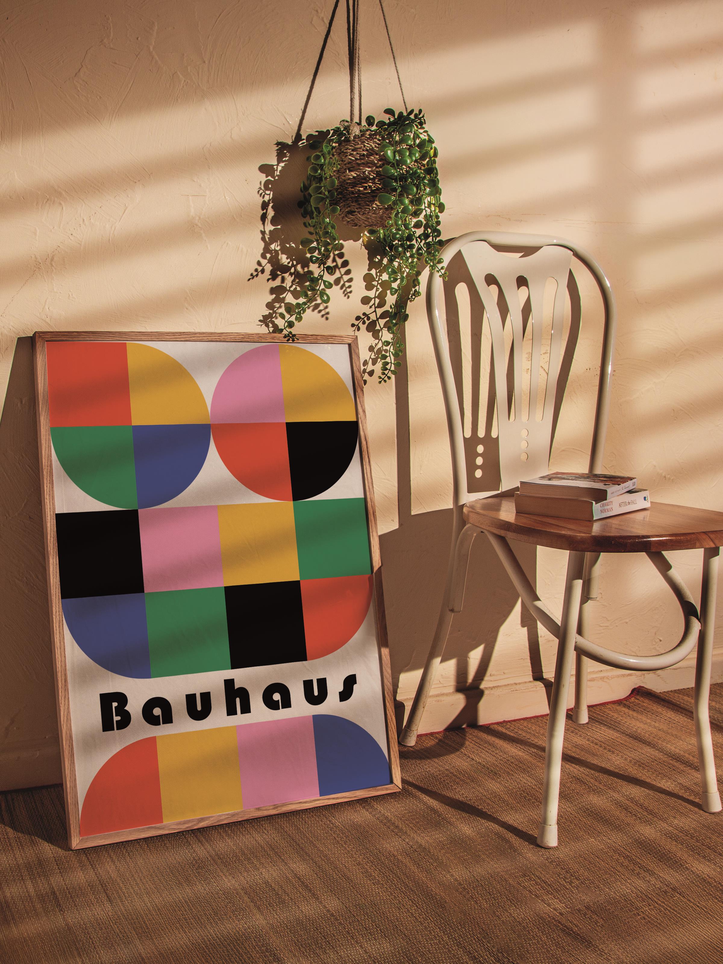 Çerçevesiz Poster, Bauhaus Serisi, Renkli Duvar Posteri, Duvar Dekoru, HD Baskı, Kalın Arşivsel Sanat Kağıdı