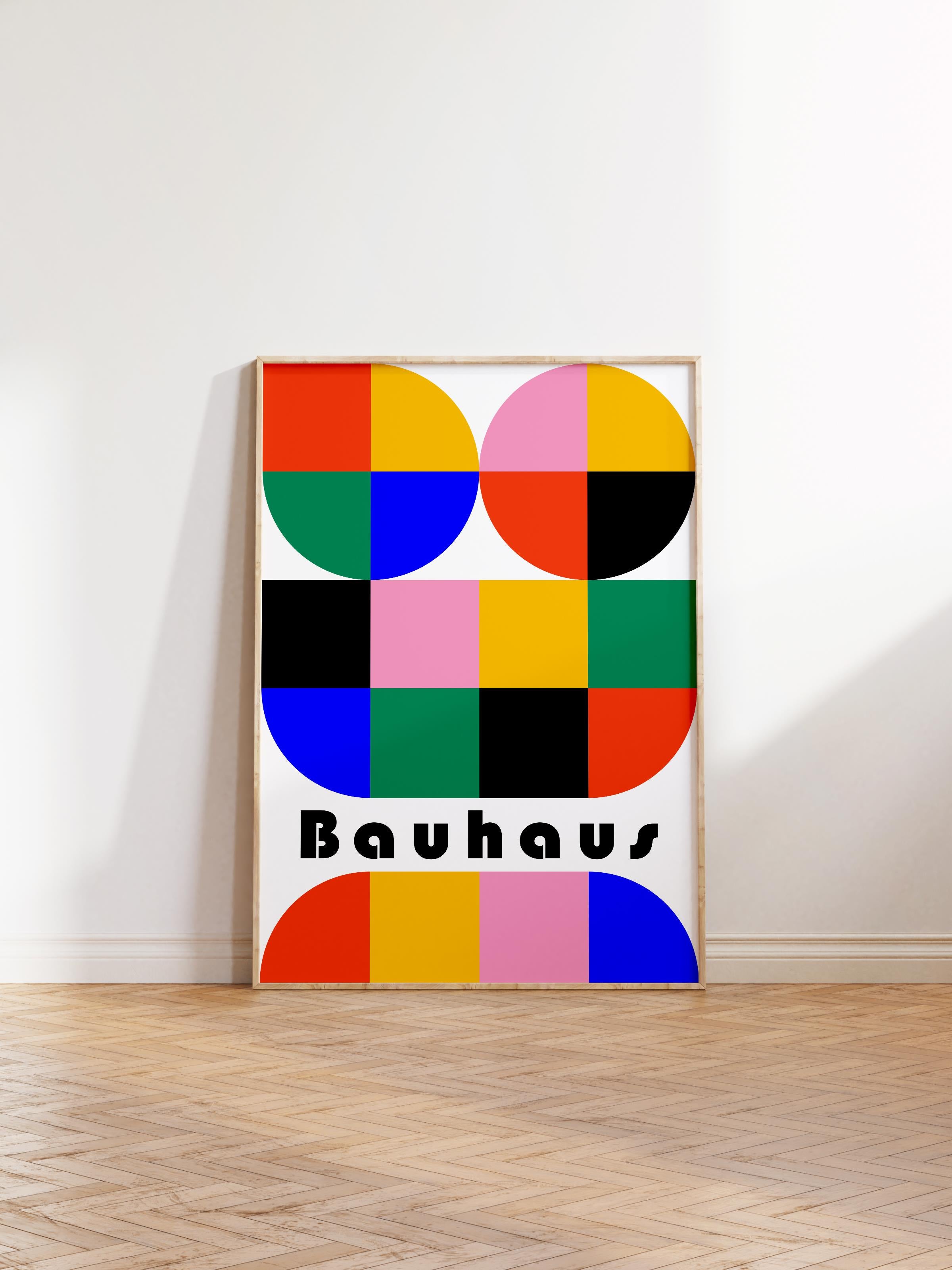 Çerçevesiz Poster, Bauhaus Serisi, Renkli Duvar Posteri, Duvar Dekoru, HD Baskı, Kalın Arşivsel Sanat Kağıdı