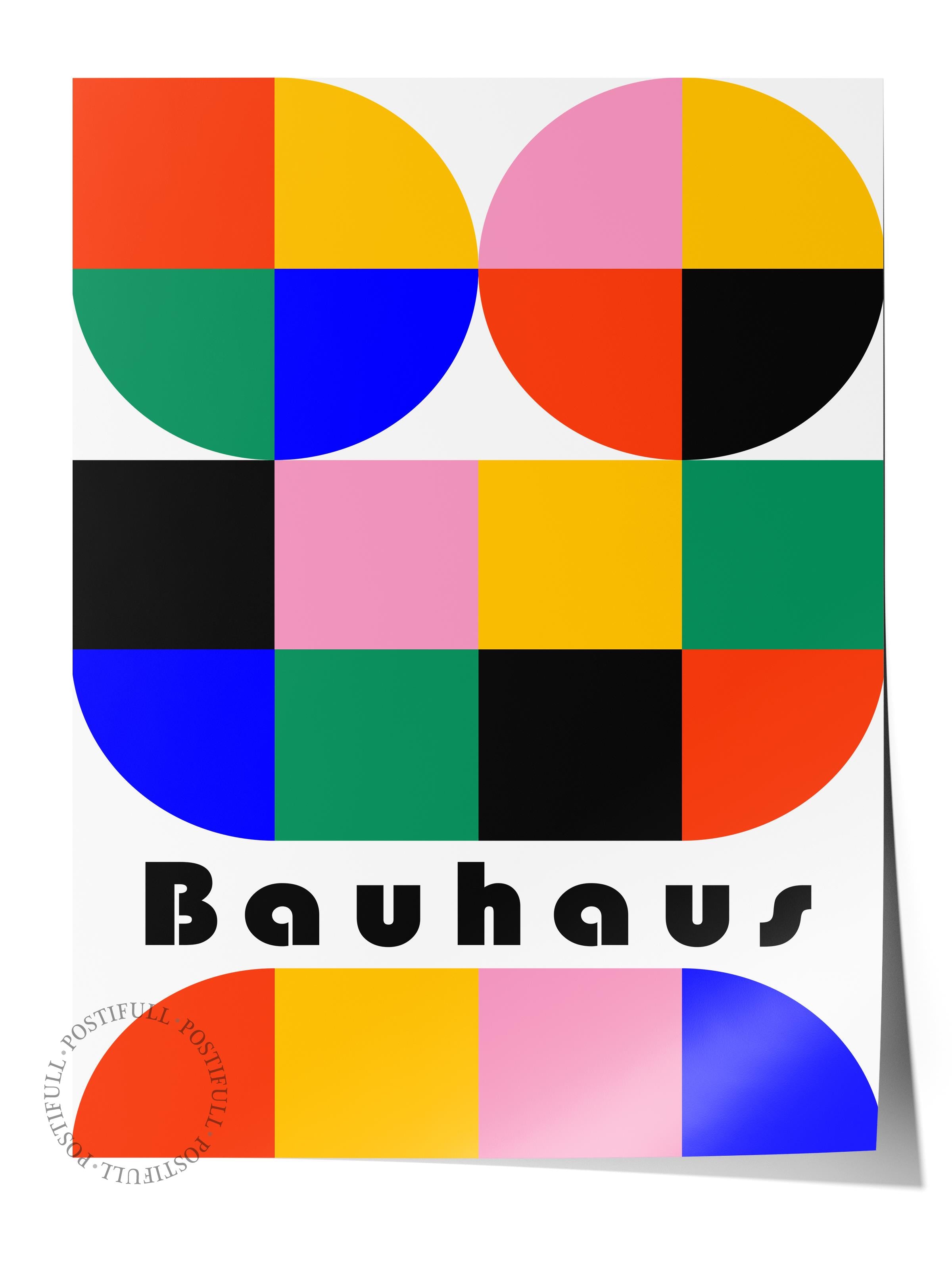 Çerçevesiz Poster, Bauhaus Serisi, Renkli Duvar Posteri, Duvar Dekoru, HD Baskı, Kalın Arşivsel Sanat Kağıdı