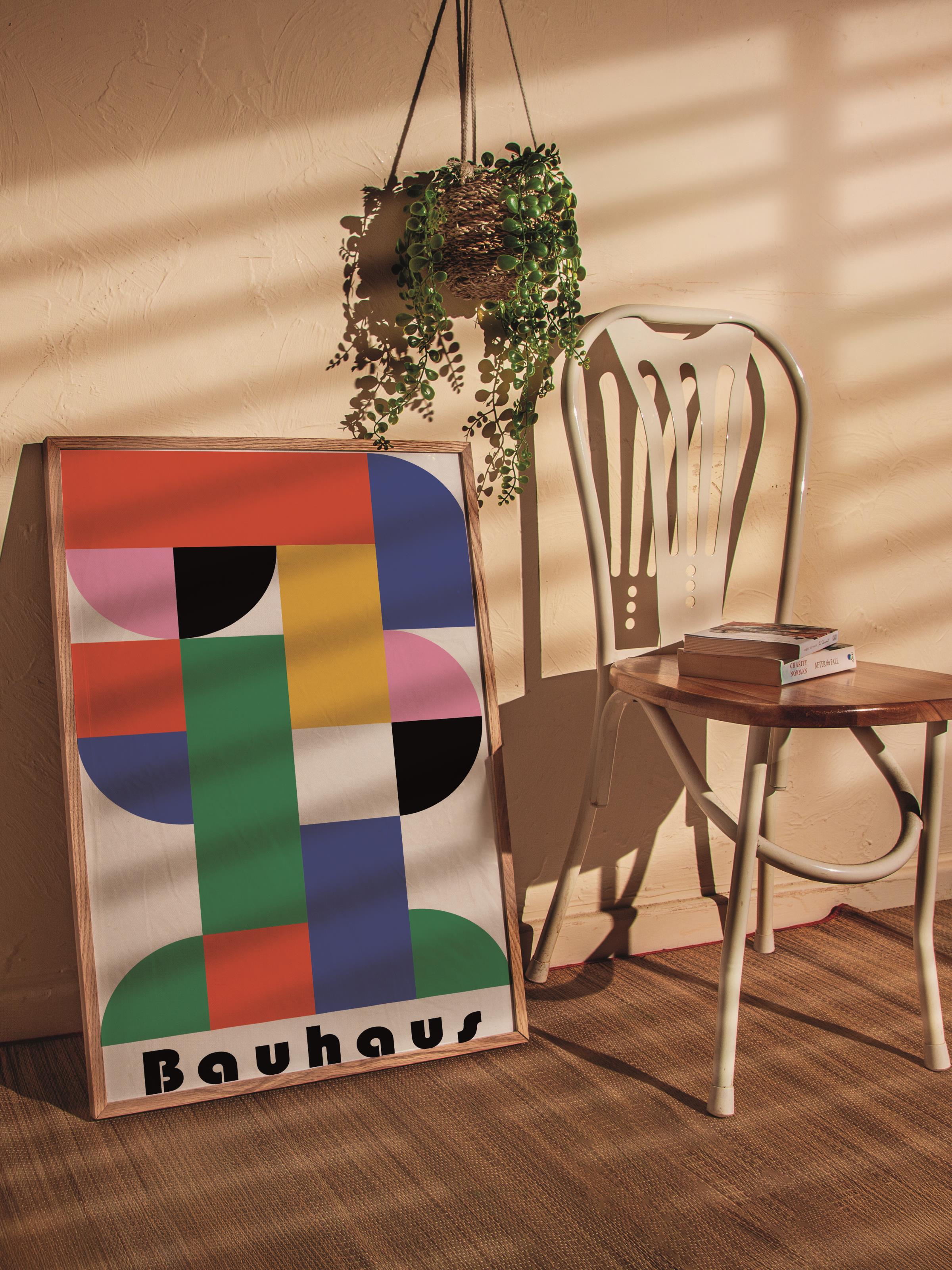 Çerçevesiz Poster, Bauhaus Serisi, Renkli Duvar Posteri, Duvar Dekoru, HD Baskı, Kalın Arşivsel Sanat Kağıdı