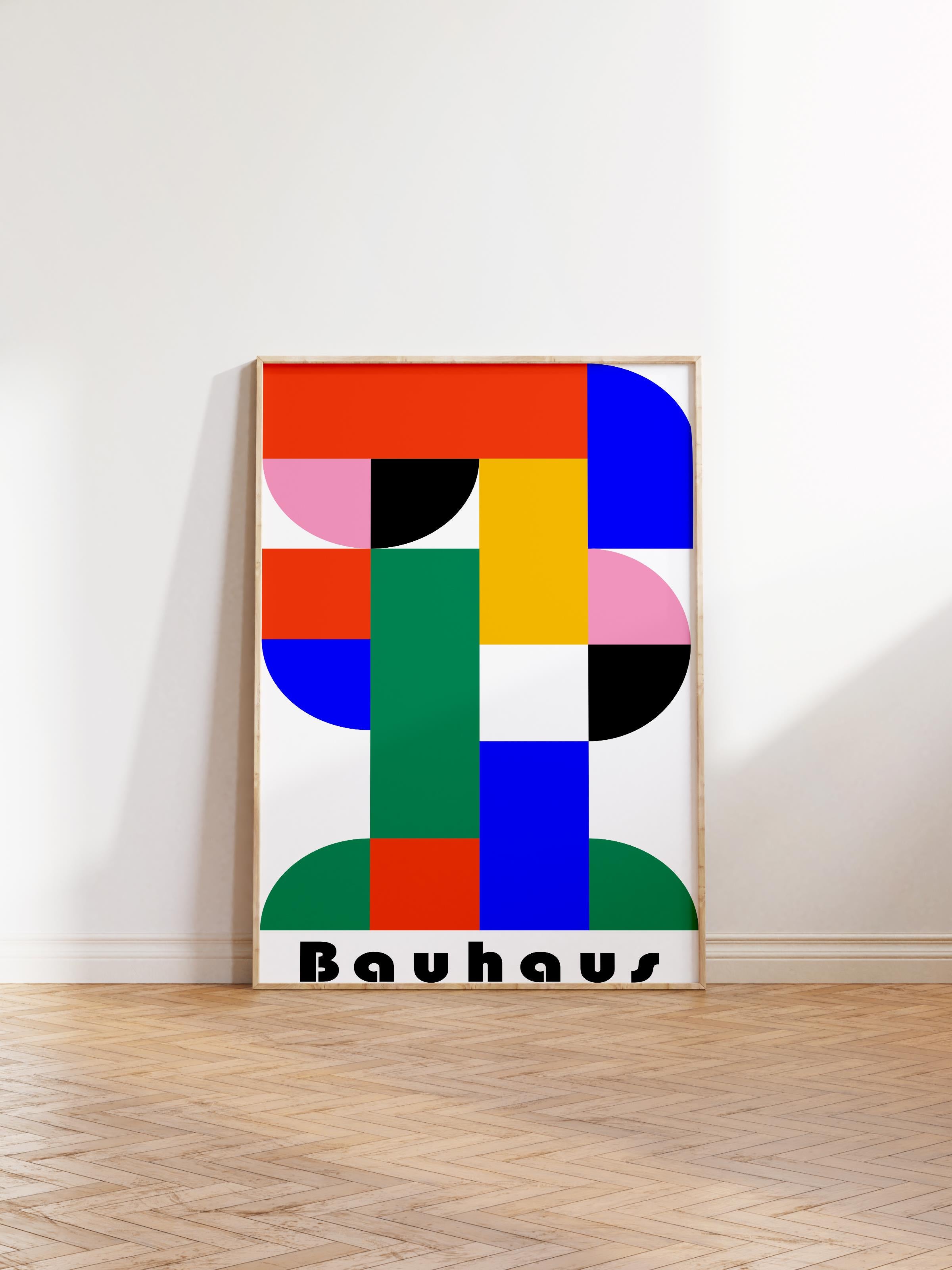 Çerçevesiz Poster, Bauhaus Serisi, Renkli Duvar Posteri, Duvar Dekoru, HD Baskı, Kalın Arşivsel Sanat Kağıdı