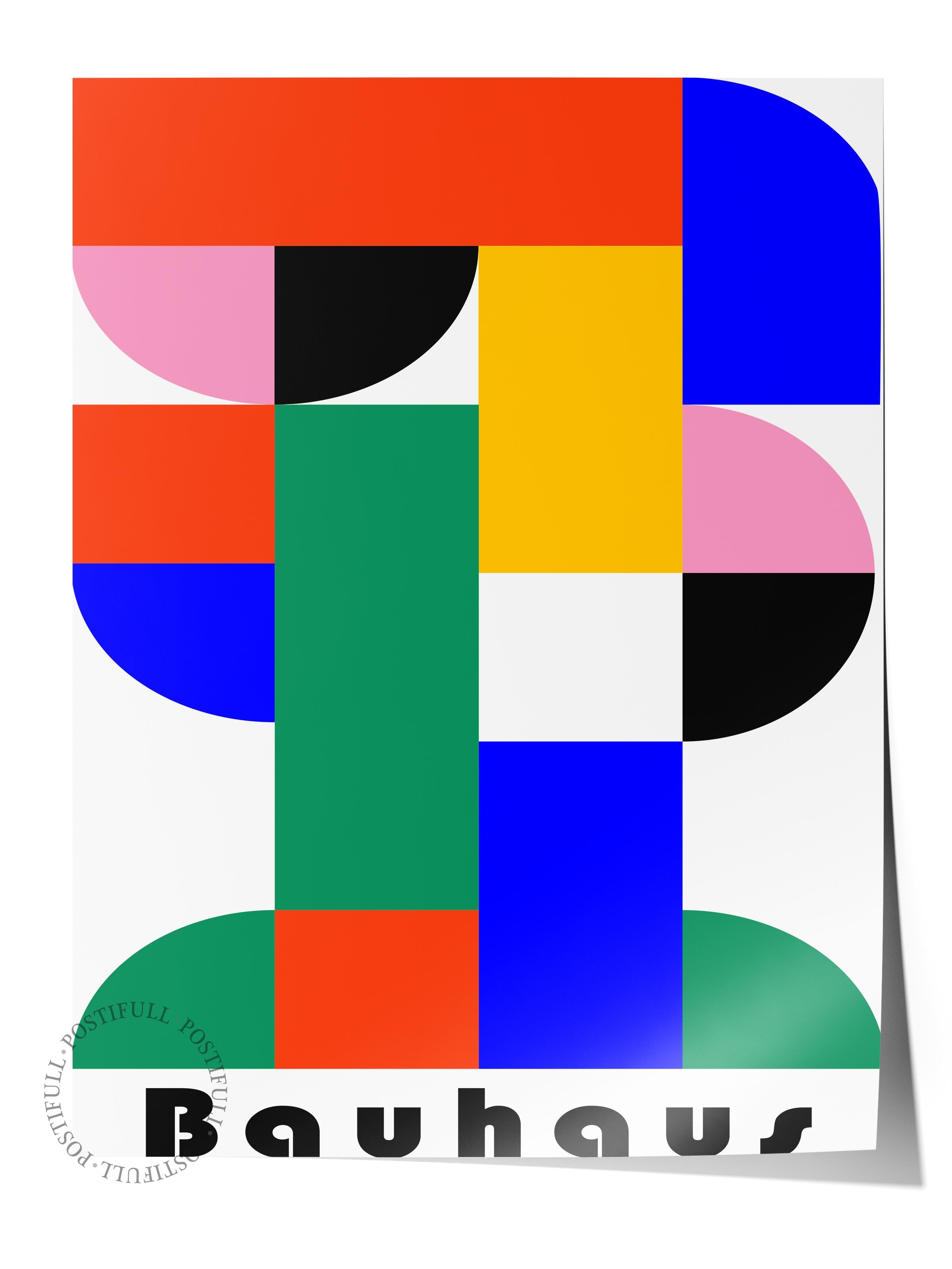 Çerçevesiz Poster, Bauhaus Serisi, Renkli Duvar Posteri, Duvar Dekoru, HD Baskı, Kalın Arşivsel Sanat Kağıdı