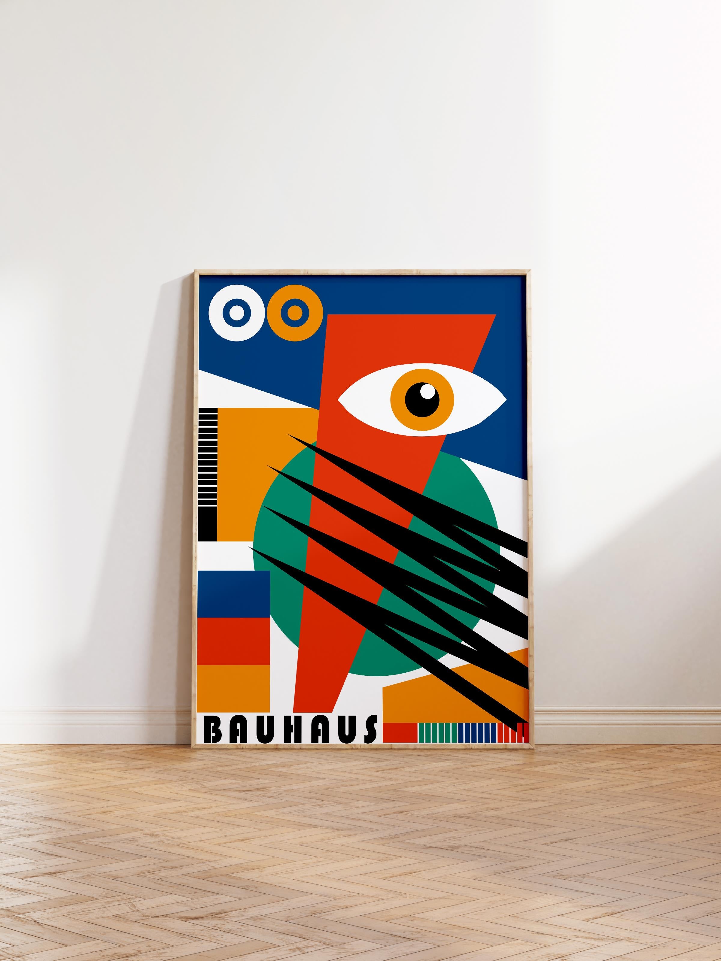 Çerçevesiz Poster, Bauhaus Serisi, Renkli Duvar Posteri, Duvar Dekoru, HD Baskı, Kalın Arşivsel Sanat Kağıdı