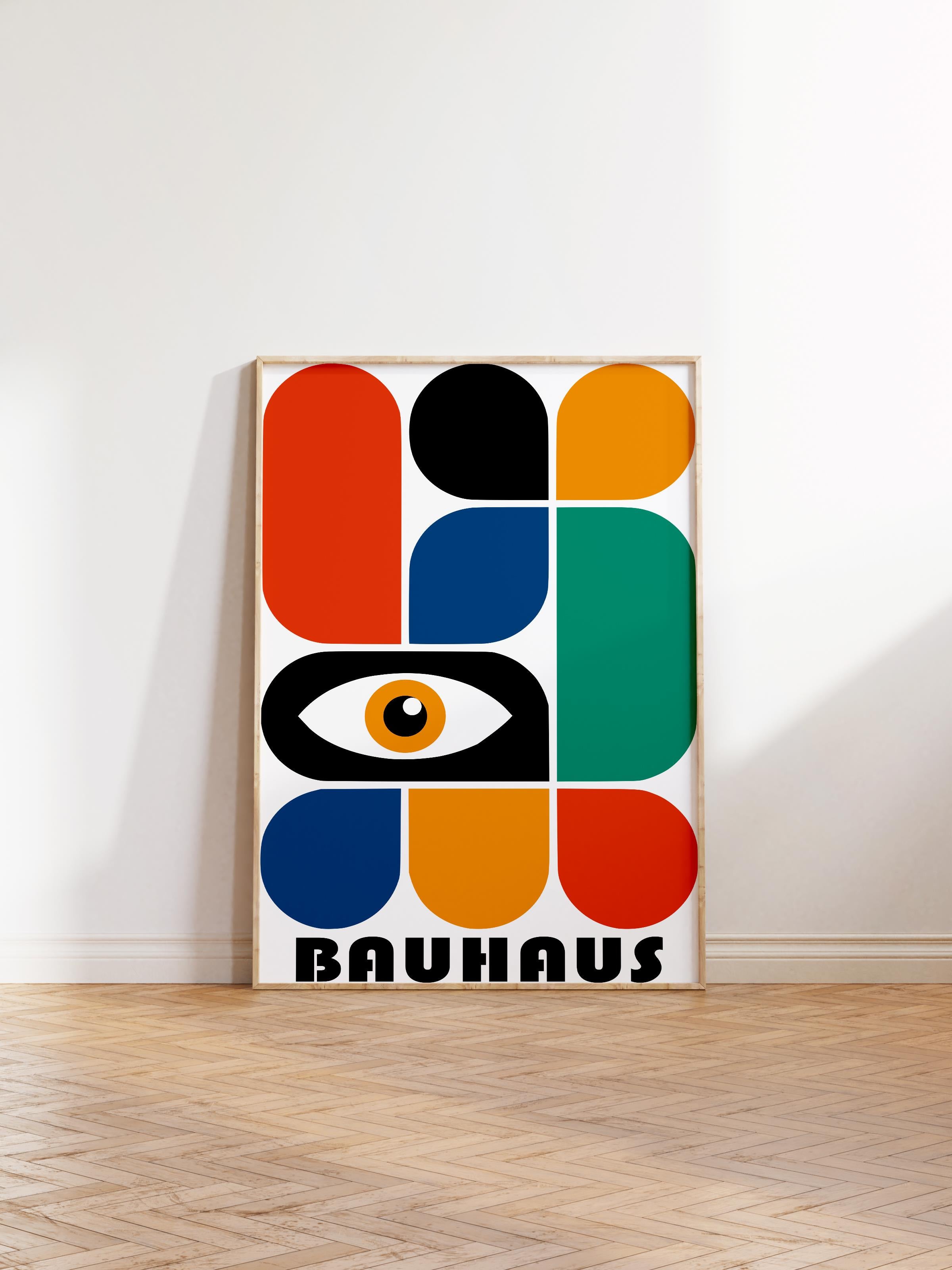 Çerçevesiz Poster, Bauhaus Serisi, Renkli Duvar Posteri, Duvar Dekoru, HD Baskı, Kalın Arşivsel Sanat Kağıdı