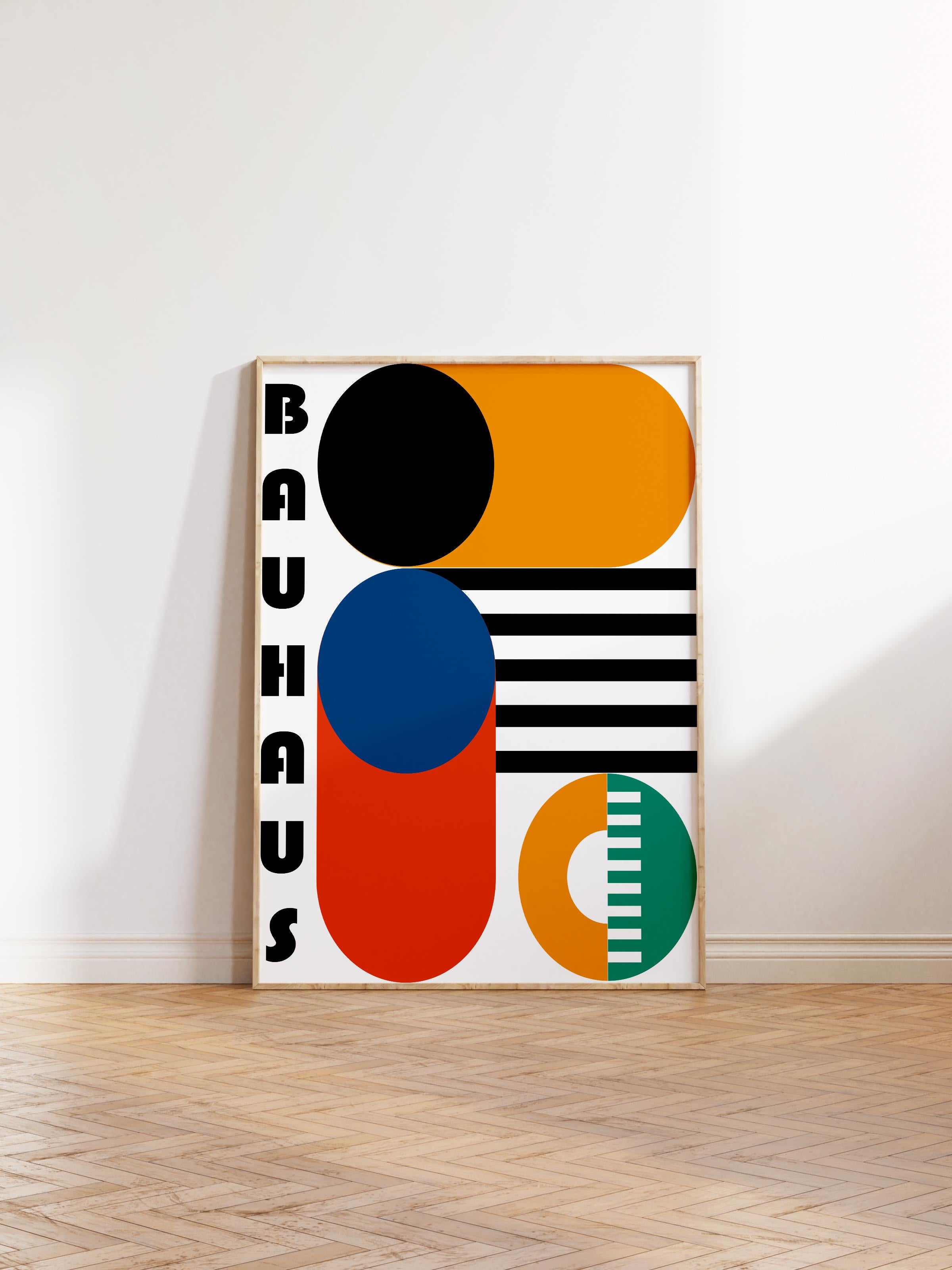 Çerçevesiz Poster, Bauhaus Serisi, Renkli Duvar Posteri, Duvar Dekoru, HD Baskı, Kalın Arşivsel Sanat Kağıdı