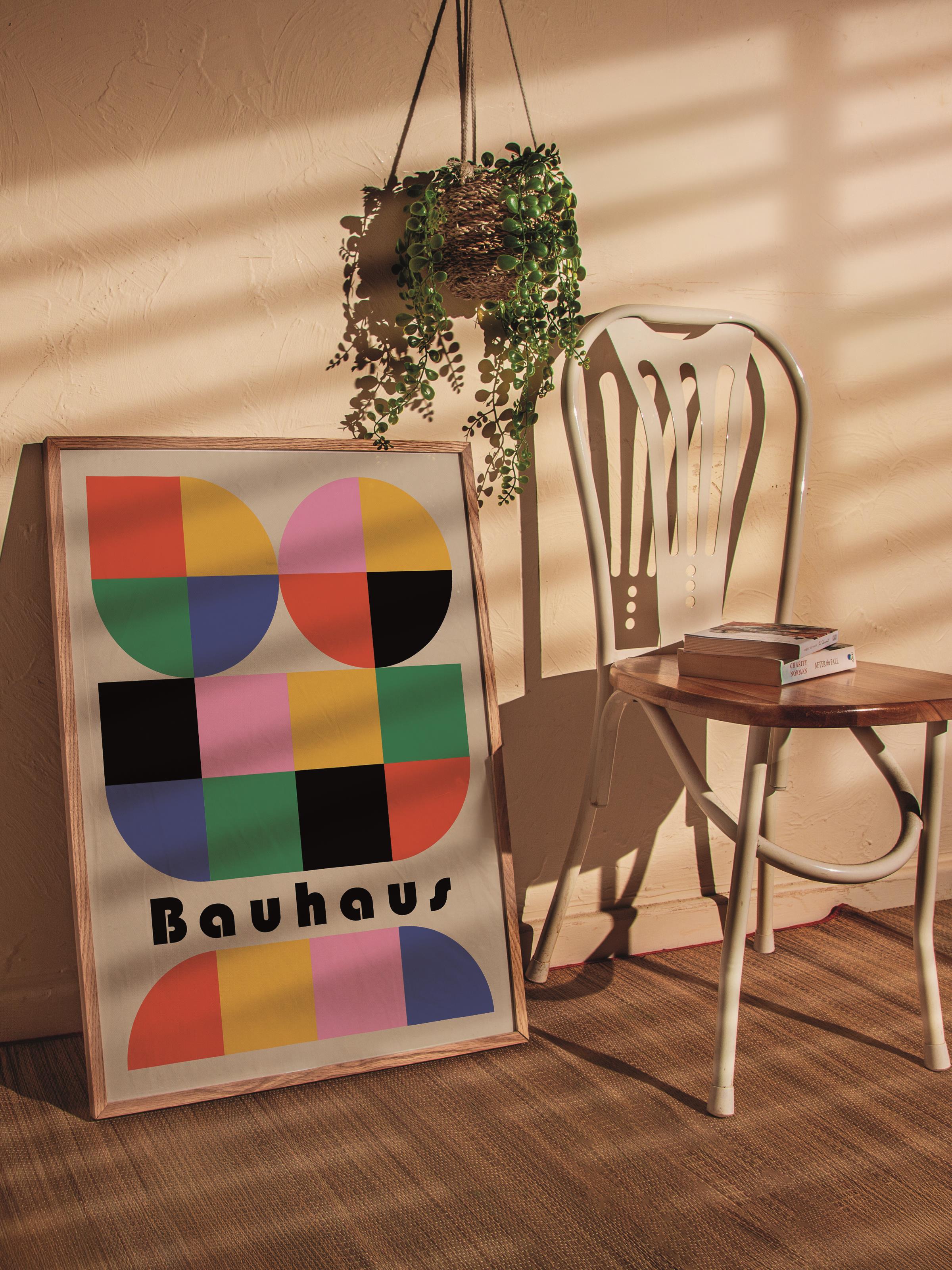 Çerçevesiz Poster, Bauhaus Serisi, Renkli Duvar Posteri, Duvar Dekoru, HD Baskı, Kalın Arşivsel Sanat Kağıdı