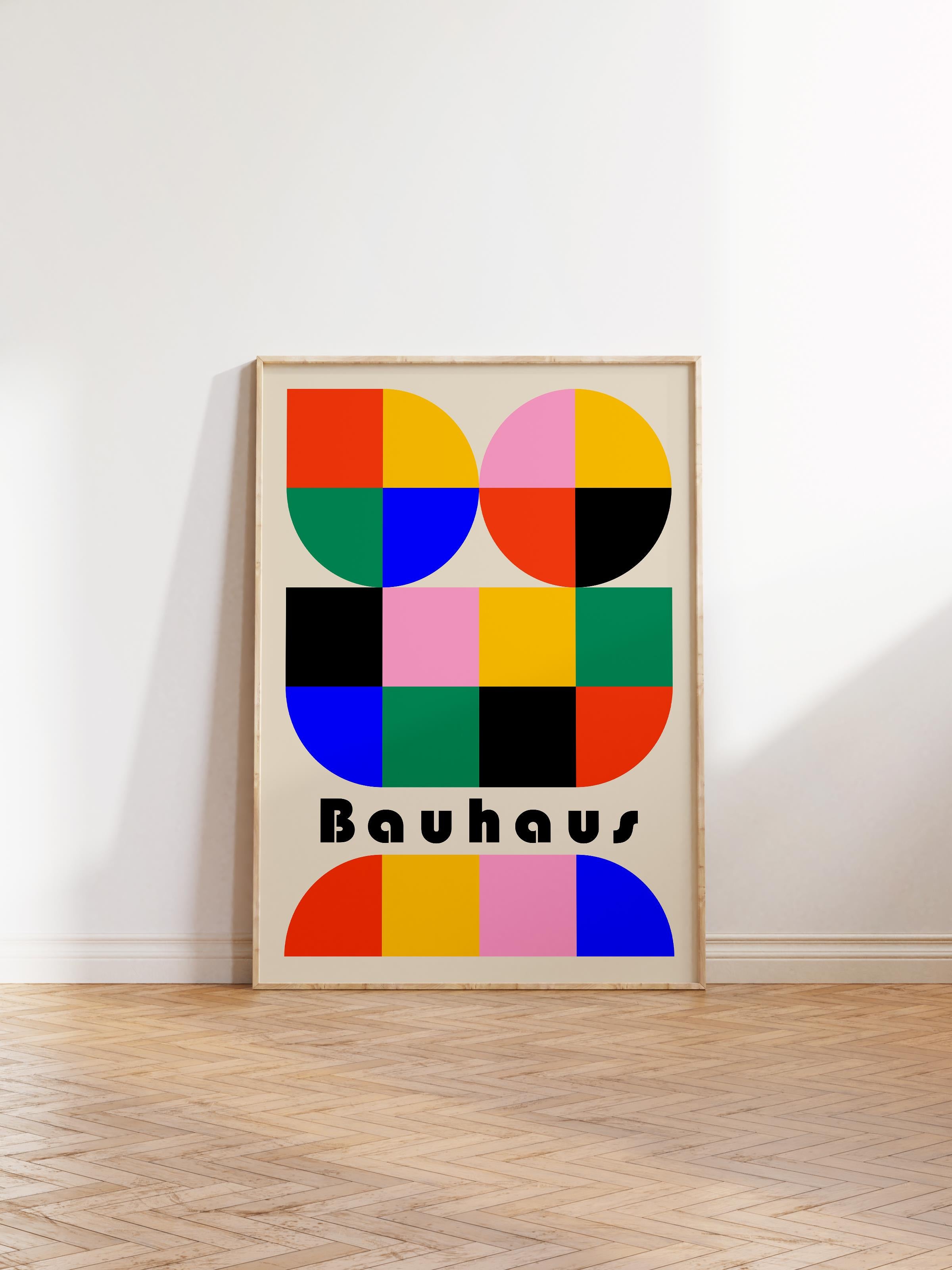 Çerçevesiz Poster, Bauhaus Serisi, Renkli Duvar Posteri, Duvar Dekoru, HD Baskı, Kalın Arşivsel Sanat Kağıdı