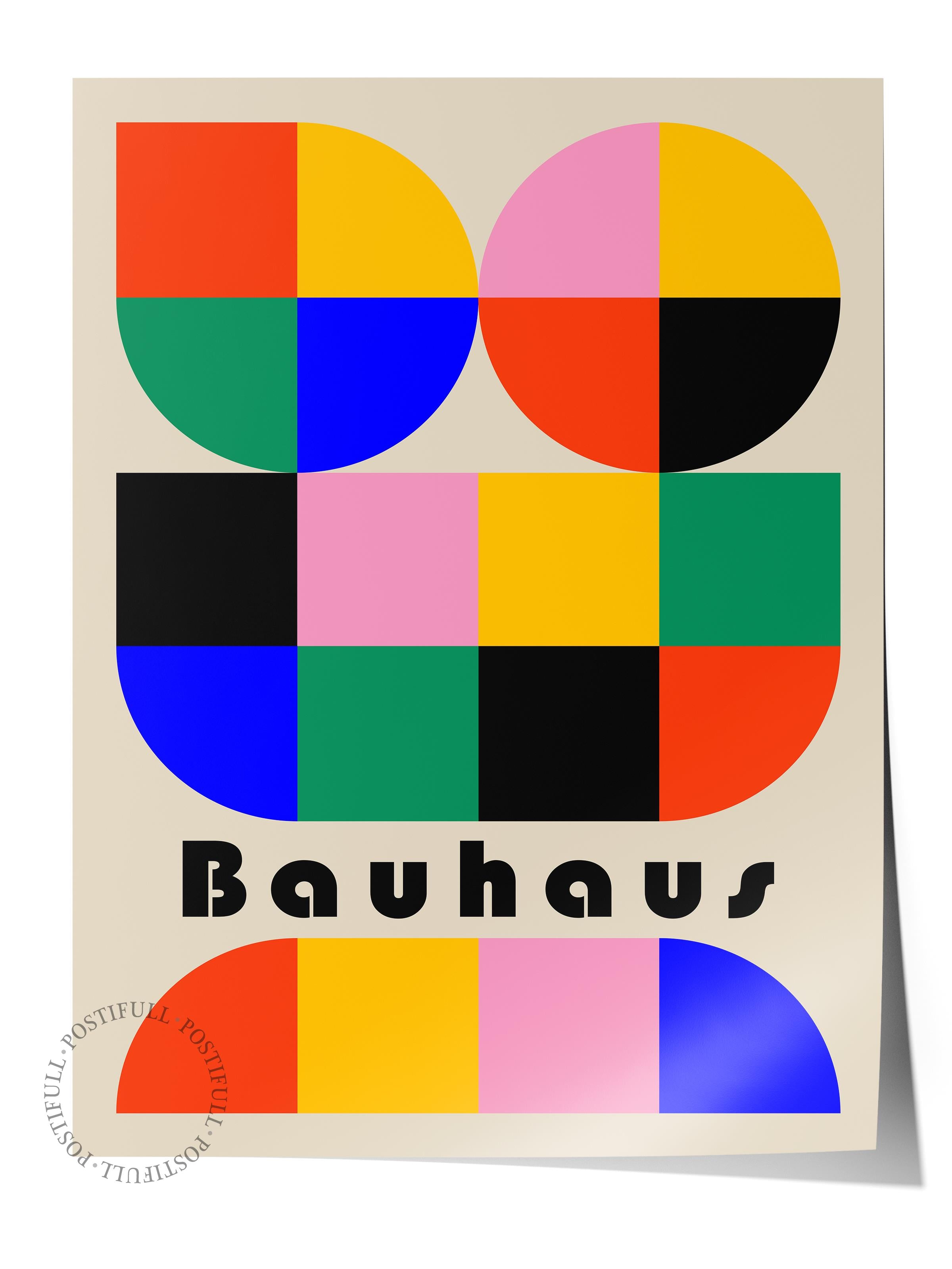 Çerçevesiz Poster, Bauhaus Serisi, Renkli Duvar Posteri, Duvar Dekoru, HD Baskı, Kalın Arşivsel Sanat Kağıdı