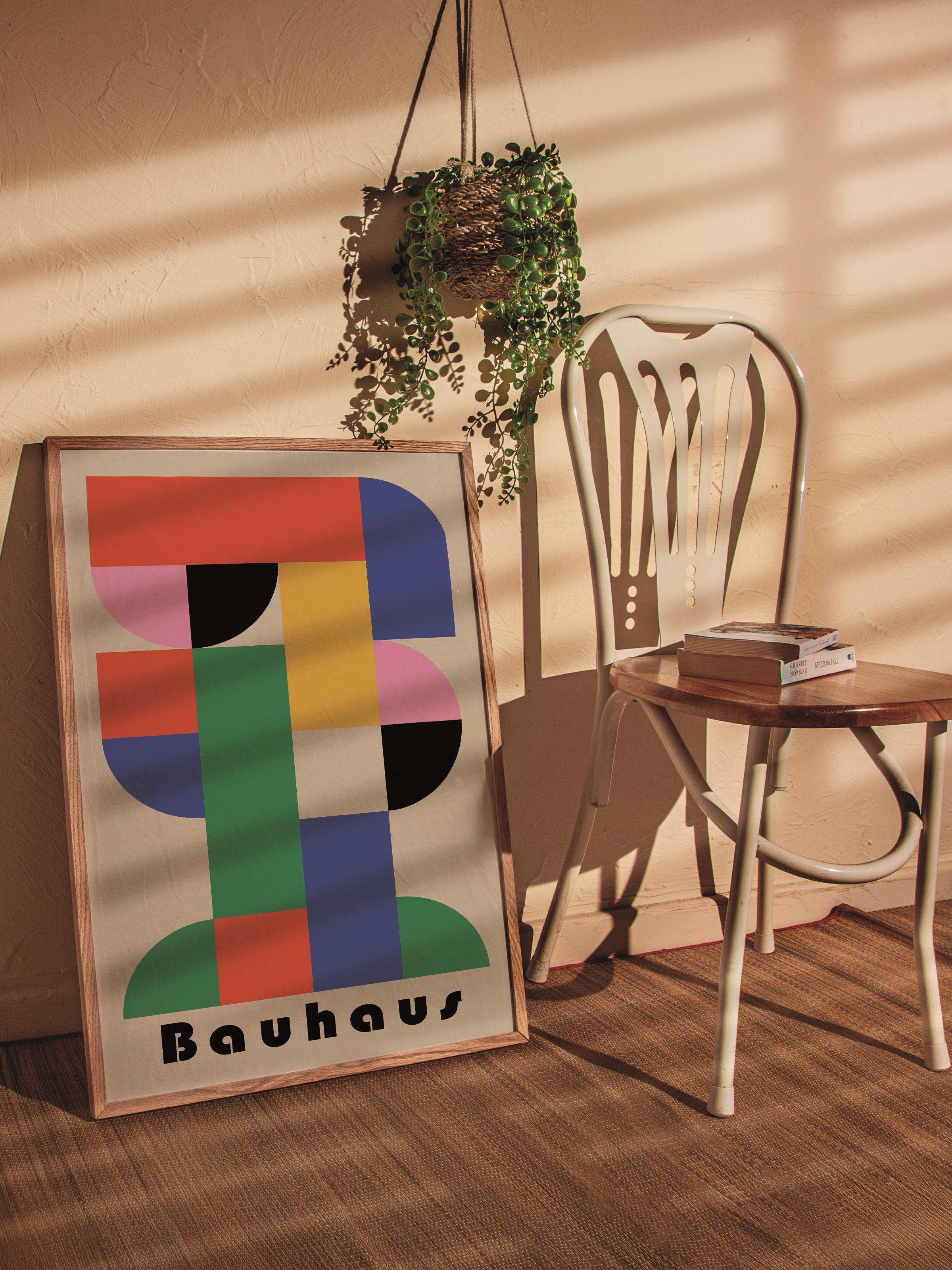 Çerçevesiz Poster, Bauhaus Serisi, Renkli Duvar Posteri, Duvar Dekoru, HD Baskı, Kalın Arşivsel Sanat Kağıdı