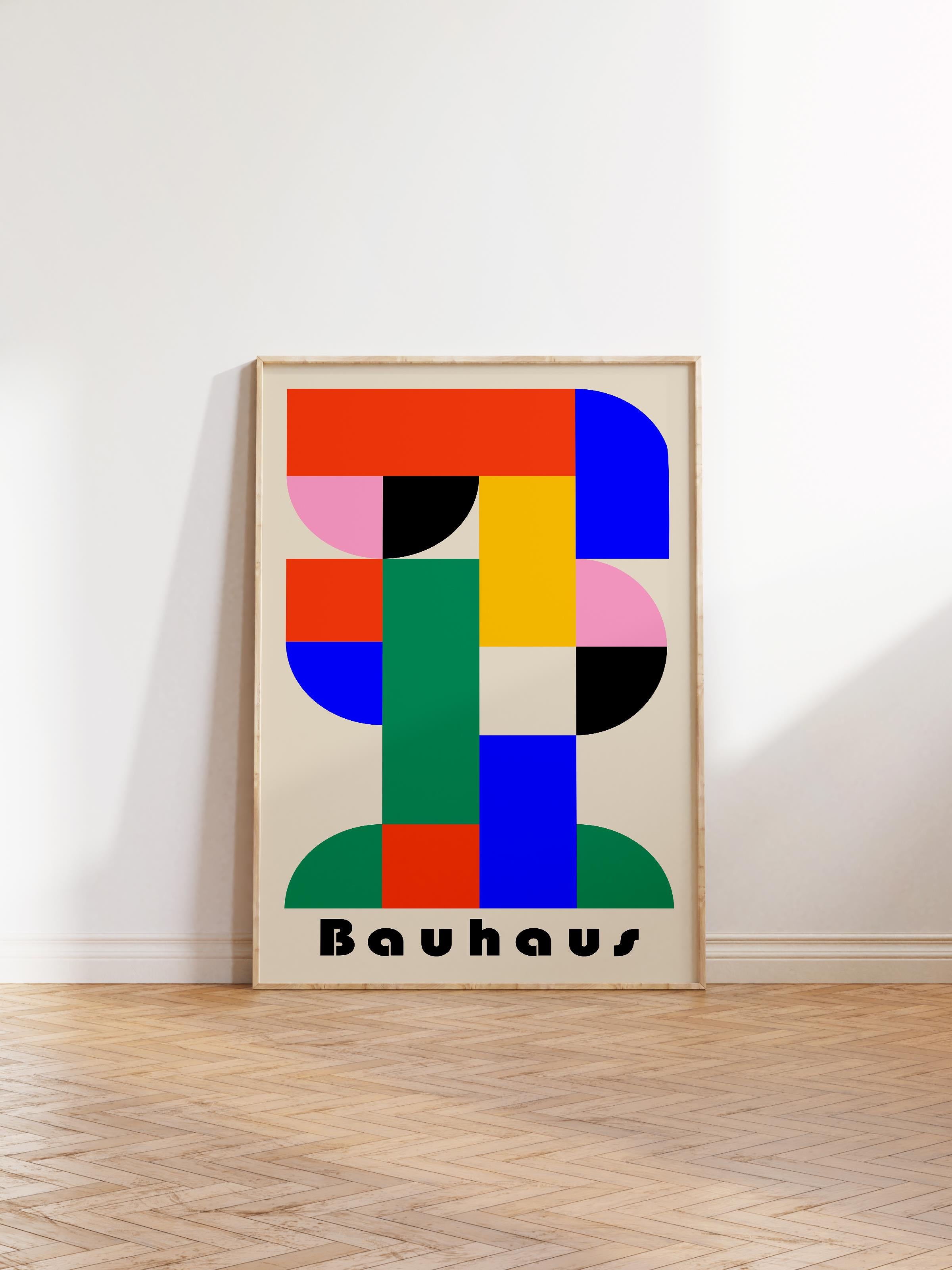 Çerçevesiz Poster, Bauhaus Serisi, Renkli Duvar Posteri, Duvar Dekoru, HD Baskı, Kalın Arşivsel Sanat Kağıdı